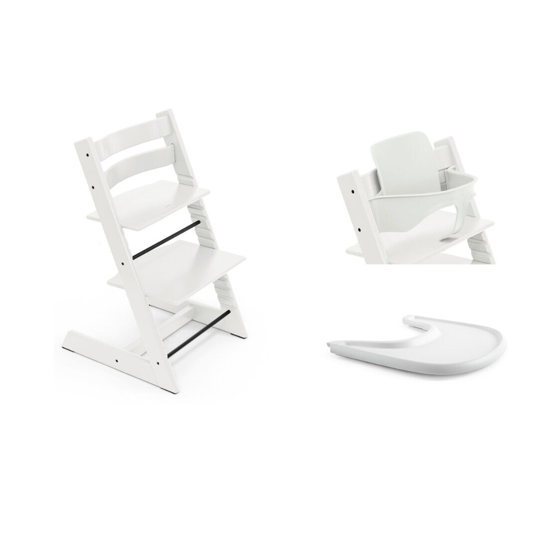 Stokke Tripp Trapp High Chair Fjord Blue + Baby Set + Tray (3 pieces)