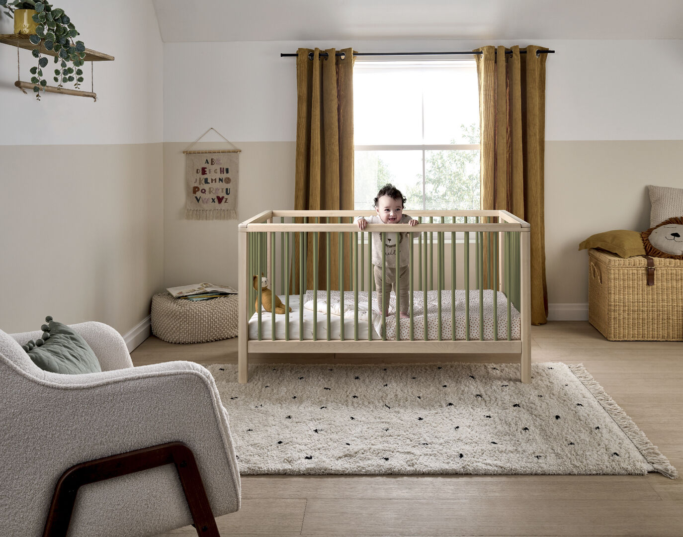 Compact Solo Cotbed - Natural Moss Green image number 2