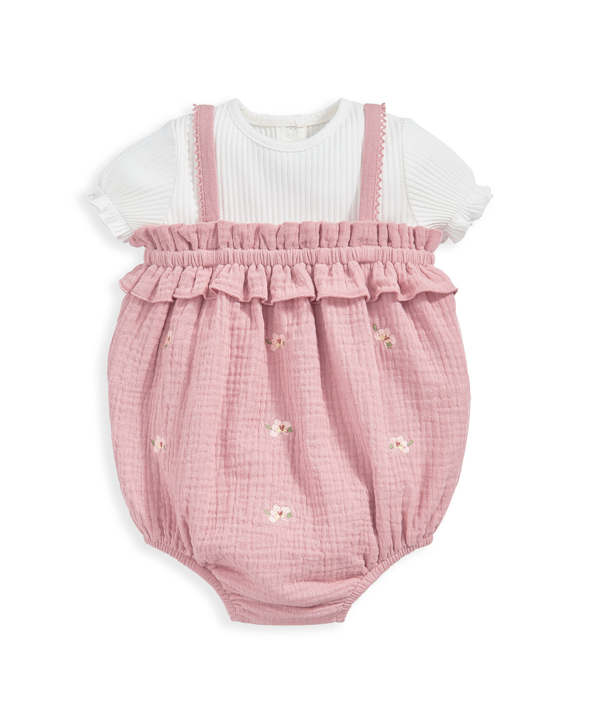 2 Piece Bodysuit & Overall Shortie Romper image number 2