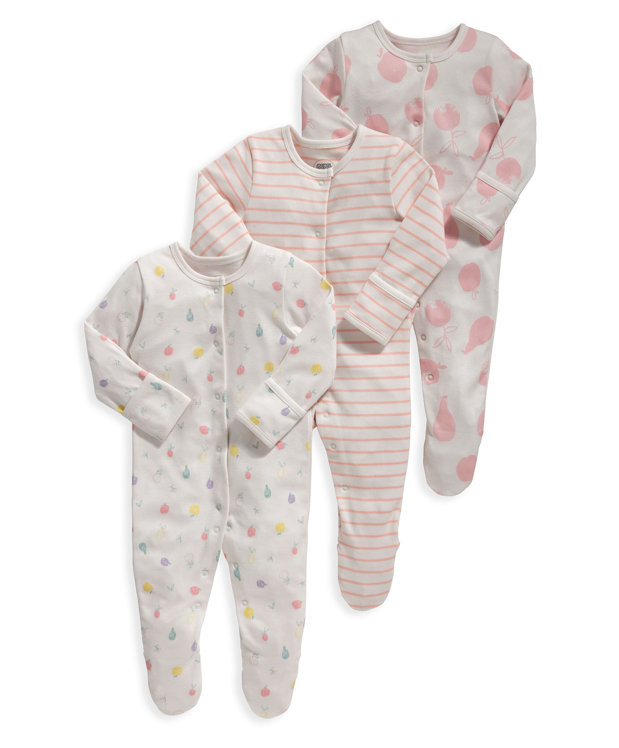 Fruit Sleepsuits 3 Pack image number 1