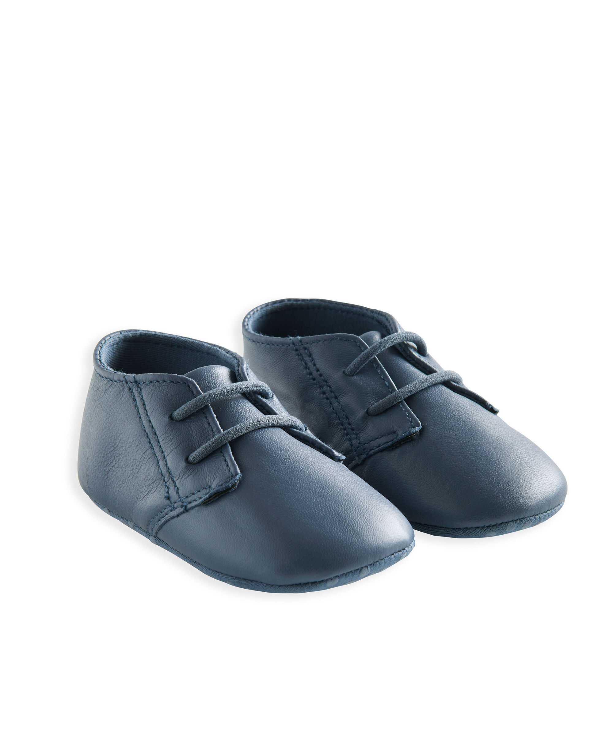 Leather Pram Shoes - Blue image number 2