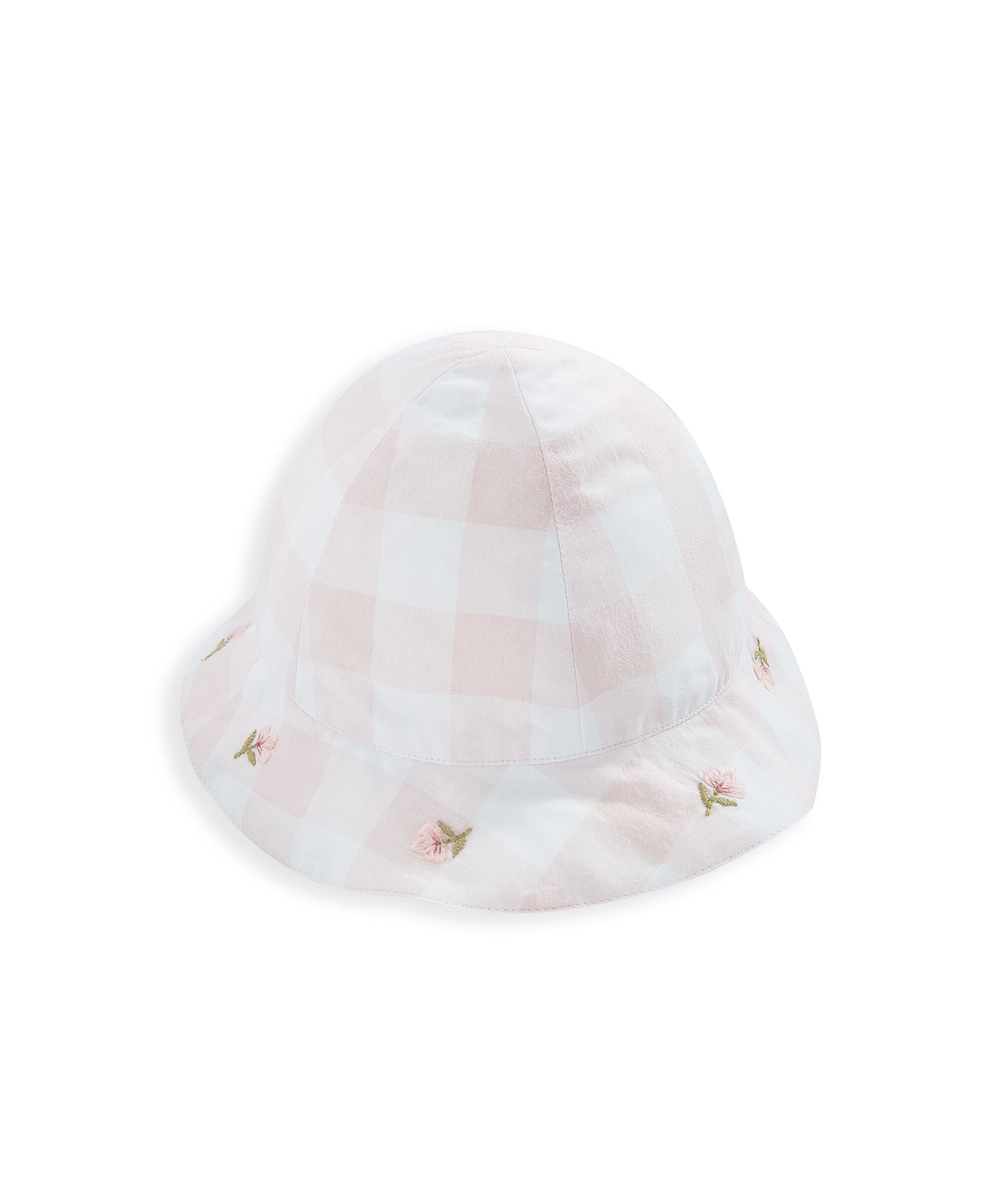 Gingham Sun Hat - Pink image number 1
