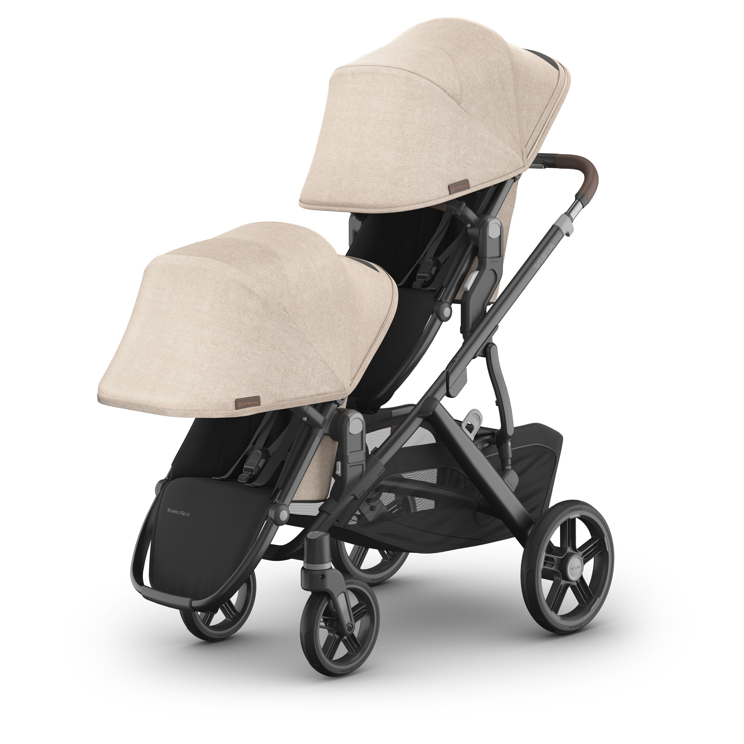 UPPAbaby Rumbleseat V3 Liam Oat M&eacute;langeCarbon Frame Chestnut Leather image number 2