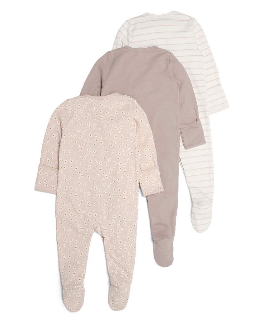 Pink Multishade Sleepsuits - 3 Pack image number 2