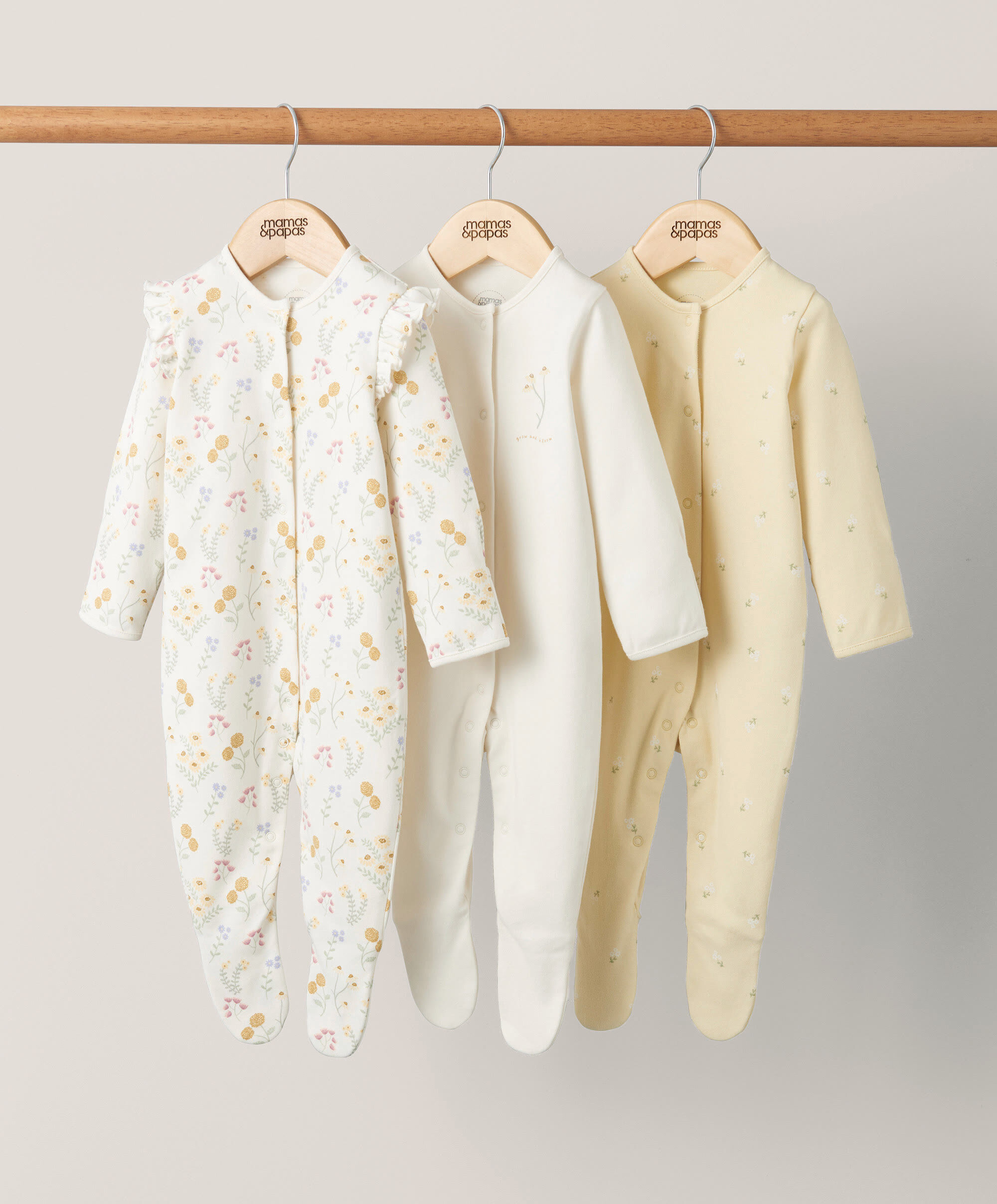 Botanical Garden Sleepsuits (Set of 3) - Yellow image number 1