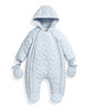 Quilted Pramsuit Blue- 0-3 image number 1