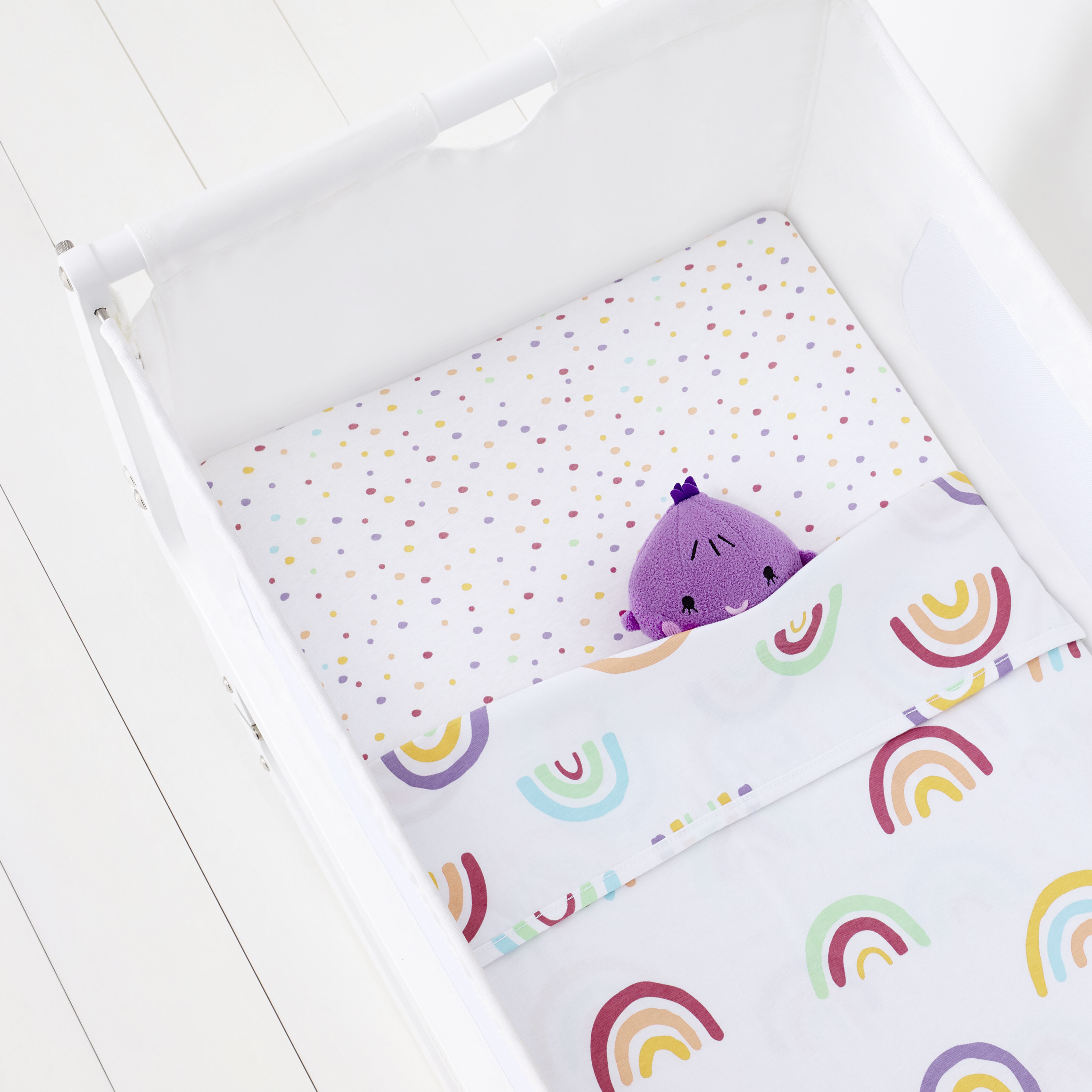 rainbow crib bedding set