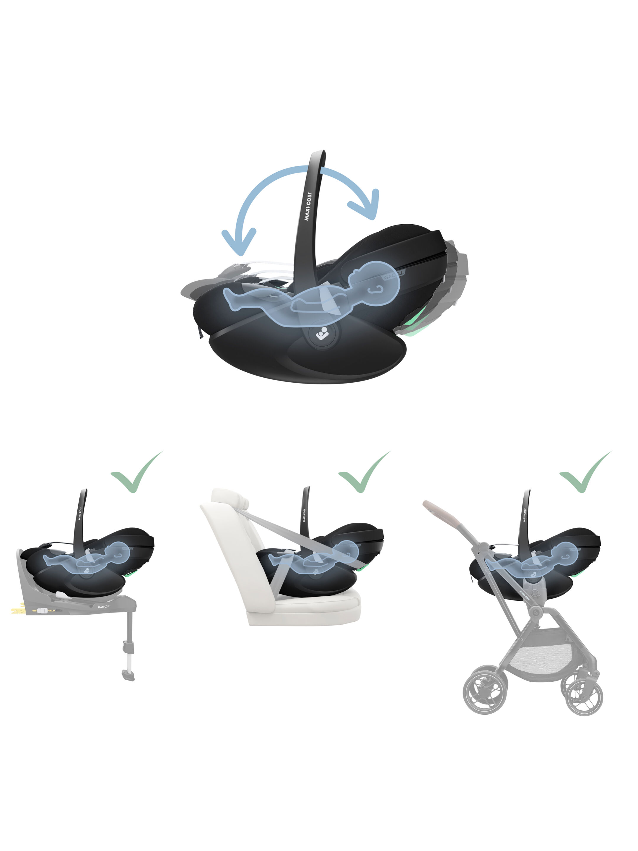 Maxi Cosi Pebble 360 Pro2 Car Seat - Essential Black (from Birth -18 Months/13 kg approx) image number 5