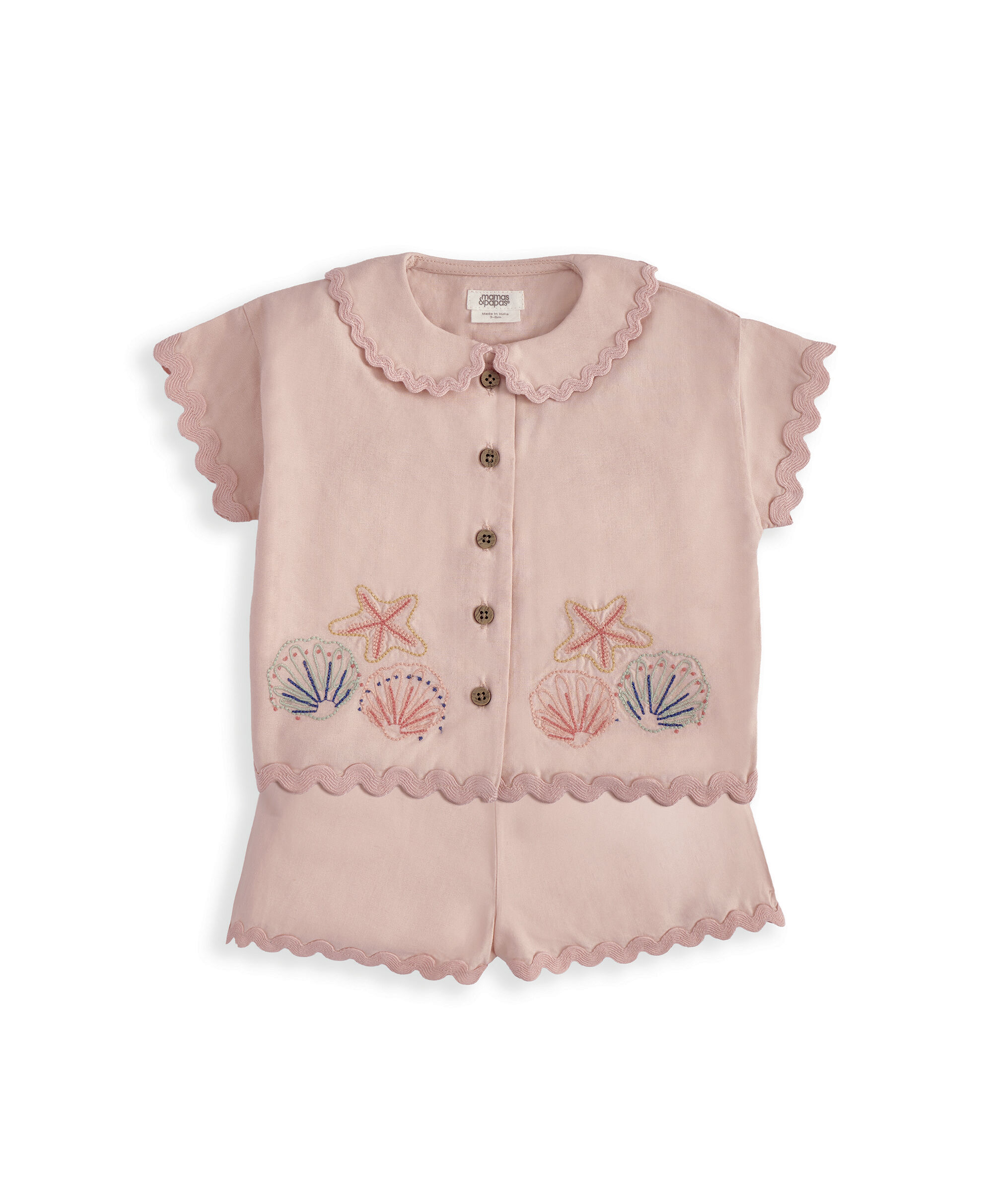 Pink Resort Shirt & Shorts Outfit Set image number 2