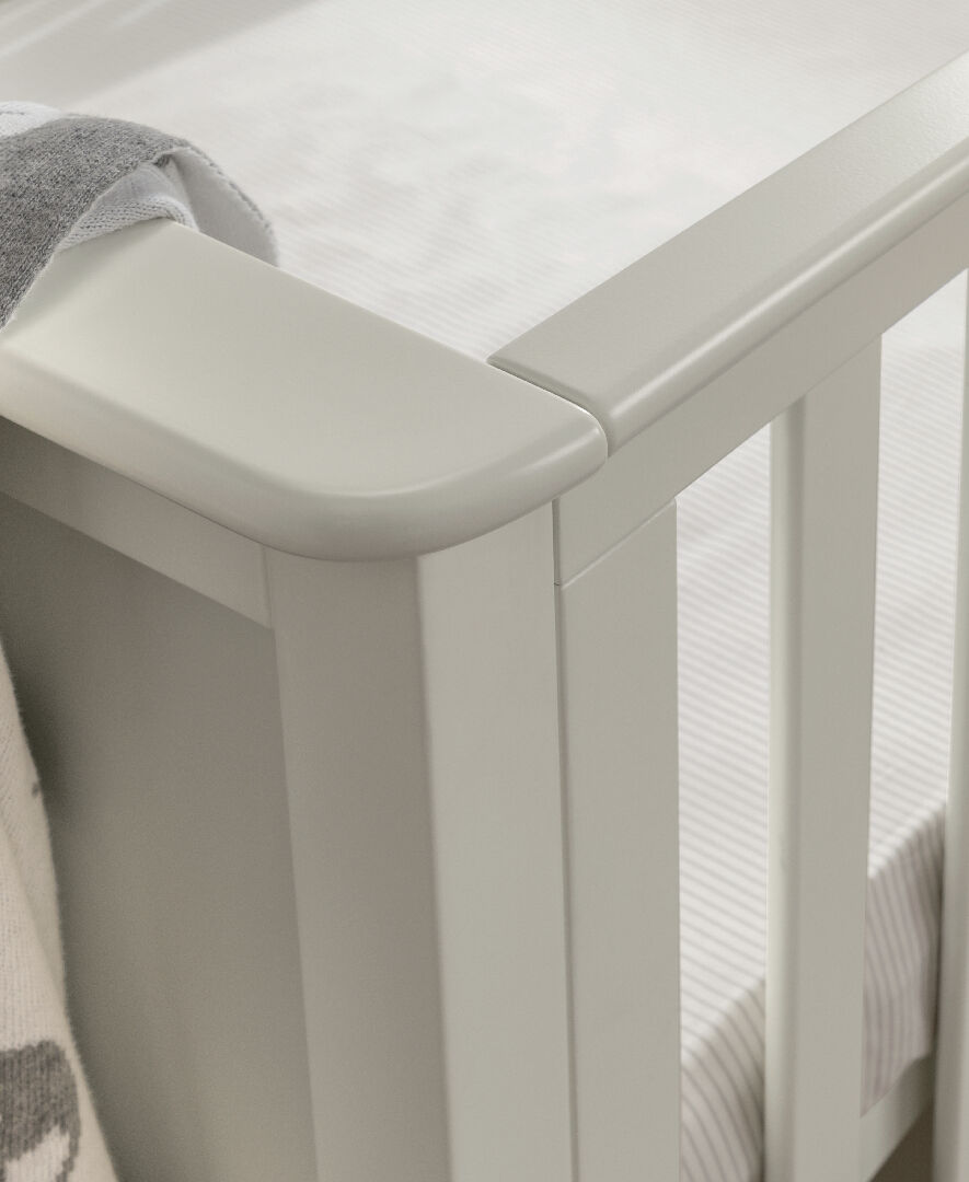 Oxford Wooden Cot & Toddler Bed with Storage - White image number 4