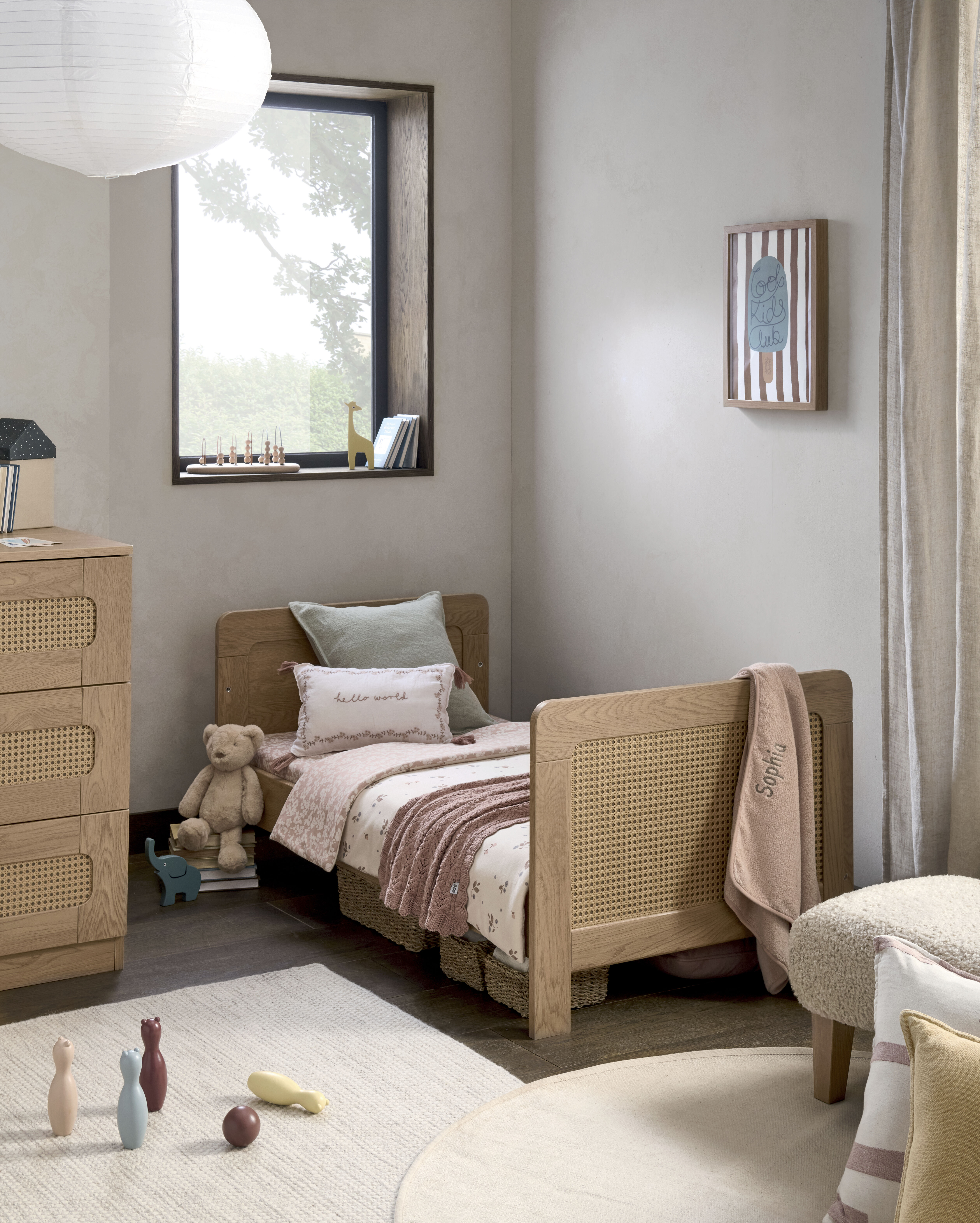 Esna 2 Piece Cotbed Set with Wardrobe - Rattan image number 3