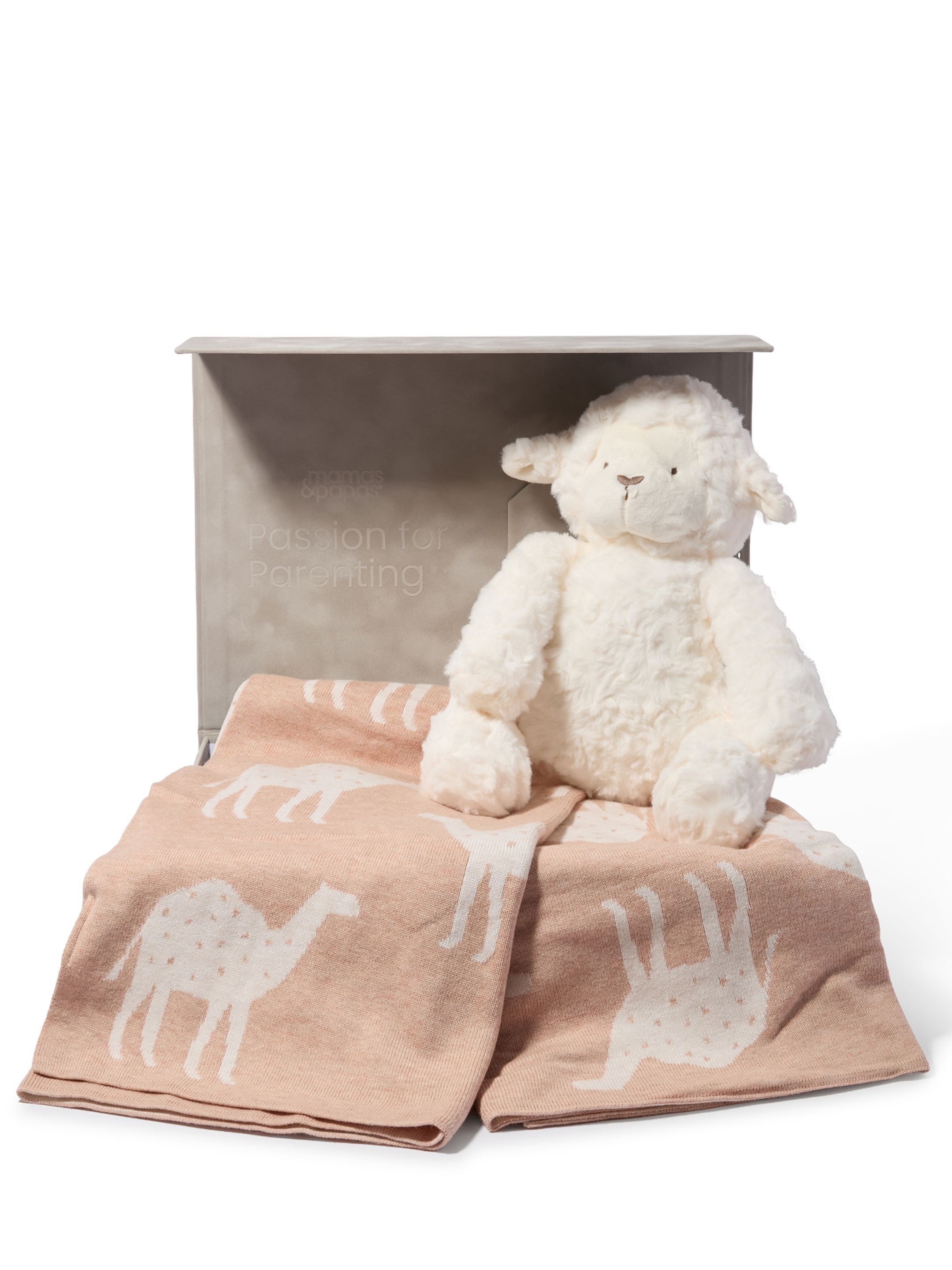 Cuddle Gift Set - Camel Pink Blanket with Larry Lamb Soft Toy image number 1