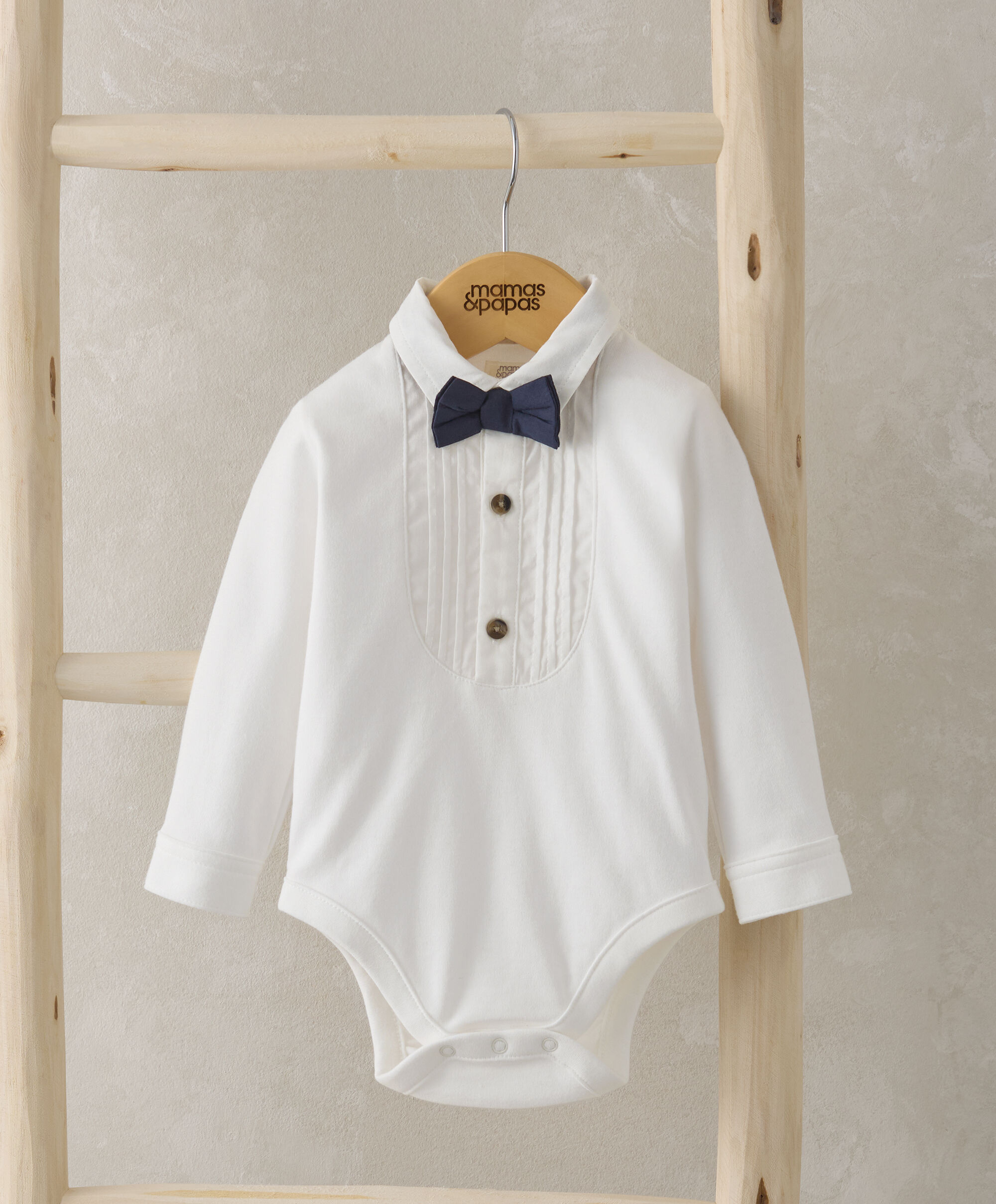 Mock Bow Tie & Shirt Bodysuit image number 1
