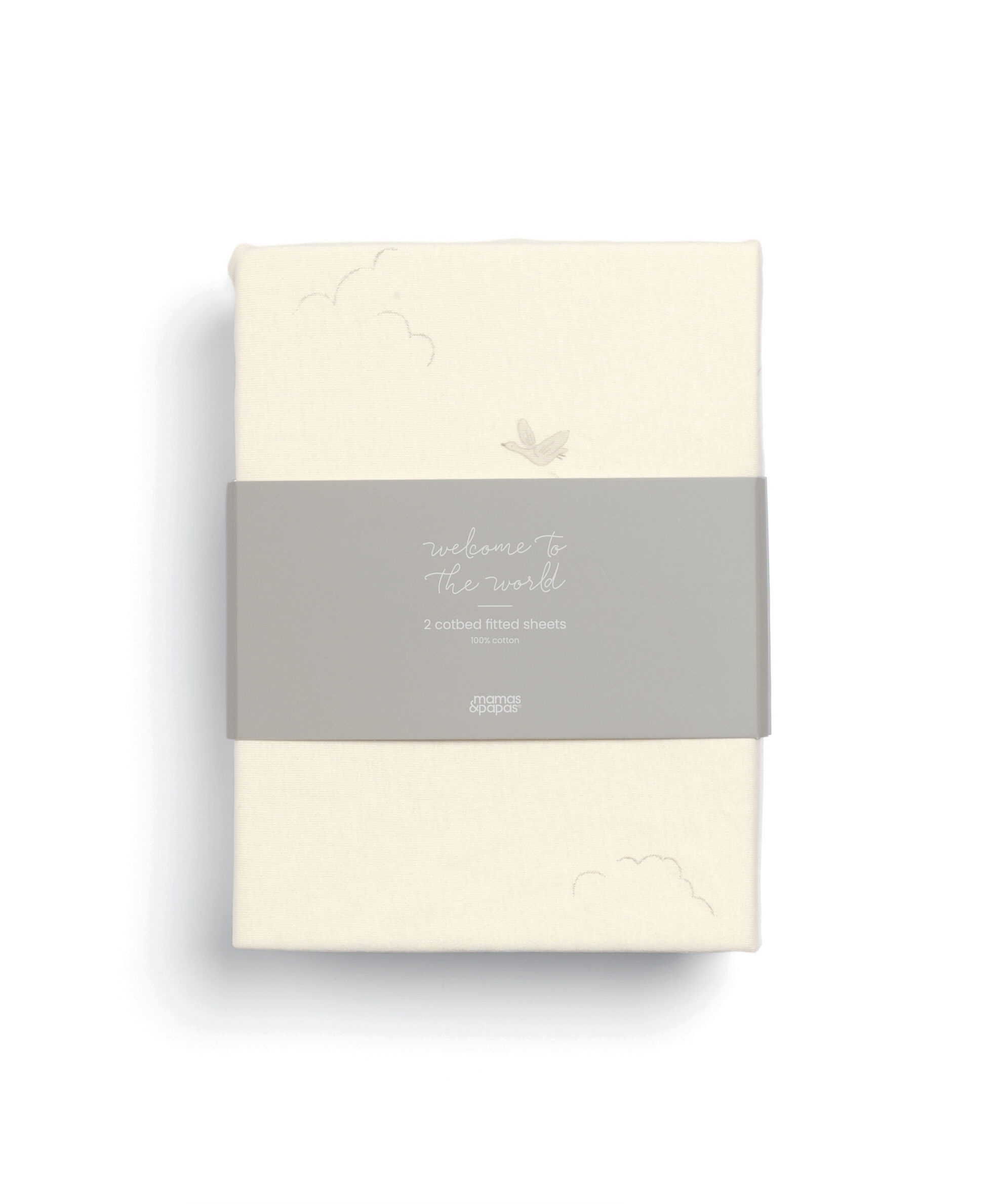 2 Cotbed Fitted Sheets Cream - Welcome to the World Duckling image number 4