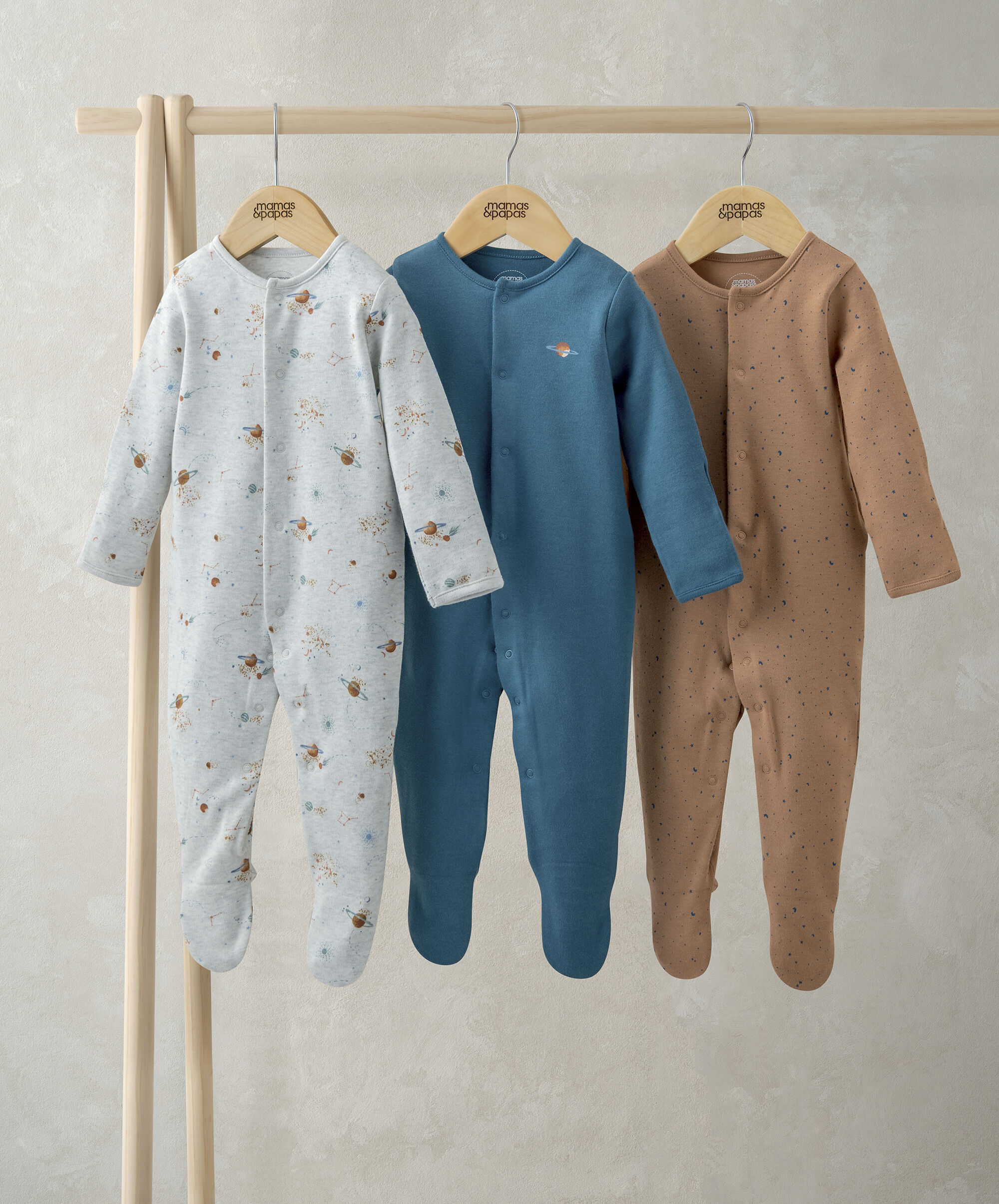 Planet Sleepsuits (Pack of 3) image number 1