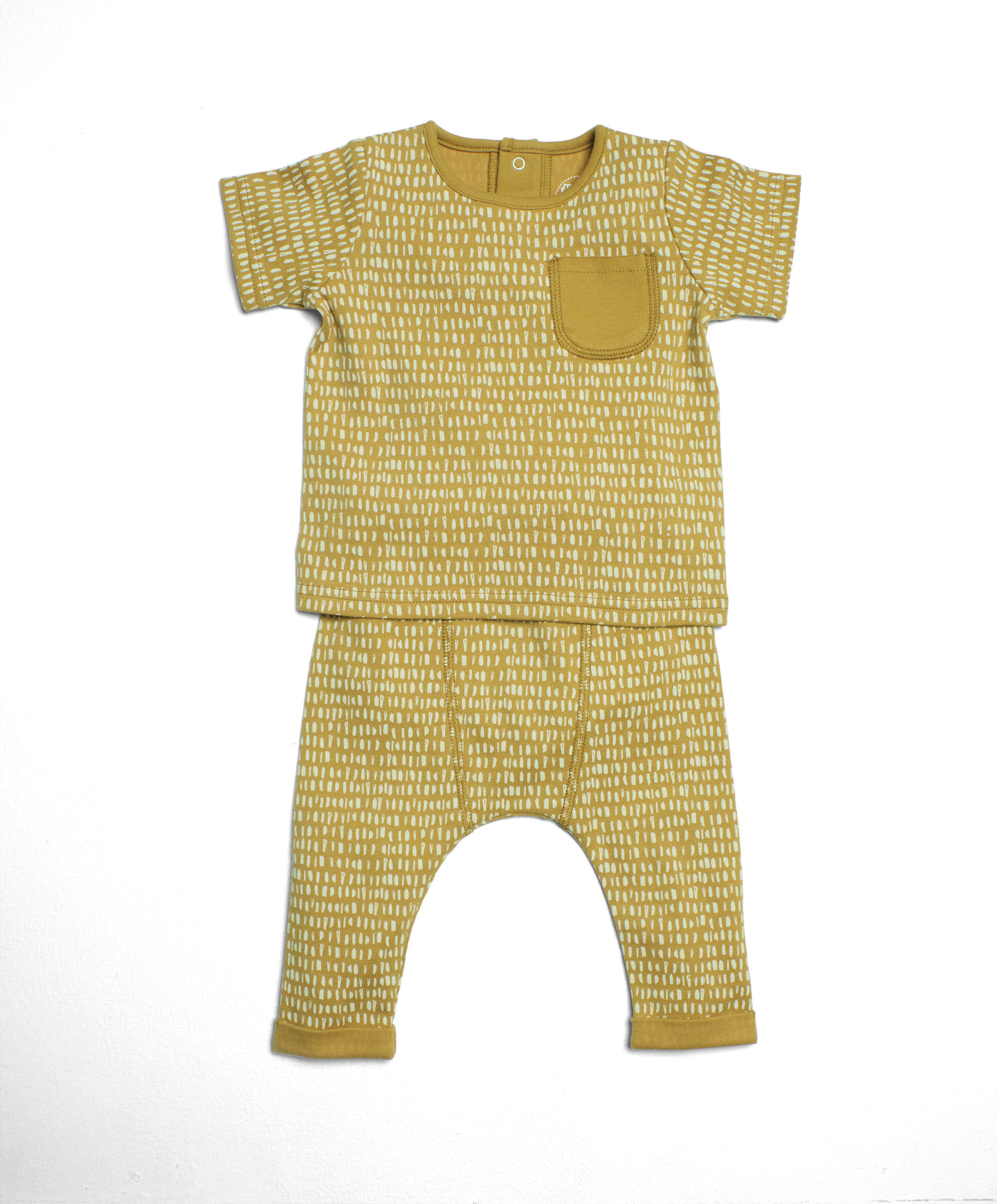 Mustard Print Jersey Outfit Set image number 1