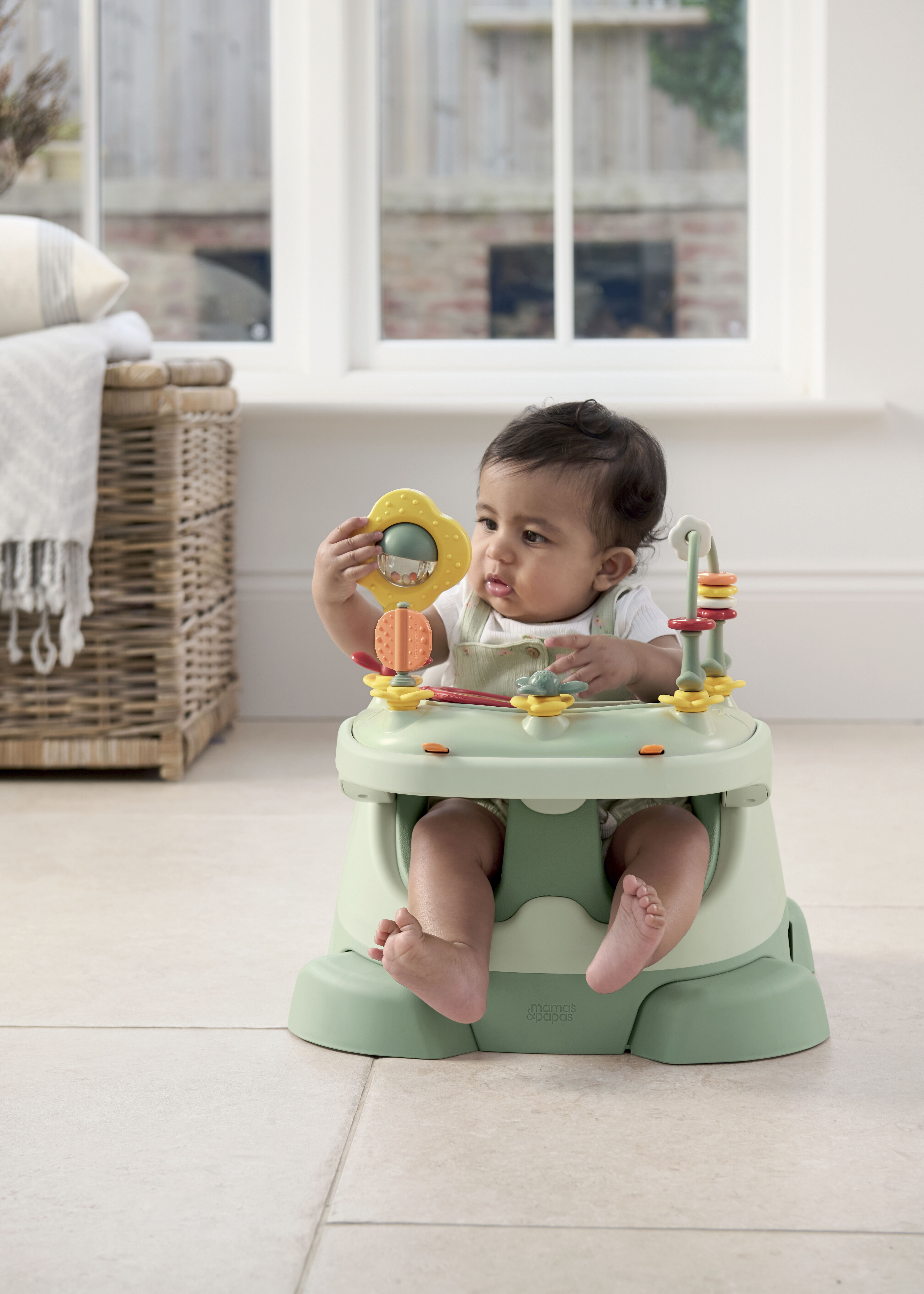 Bug 3-in-1 Floor &amp; Booster Seat with Activity Tray - Eucalyptus