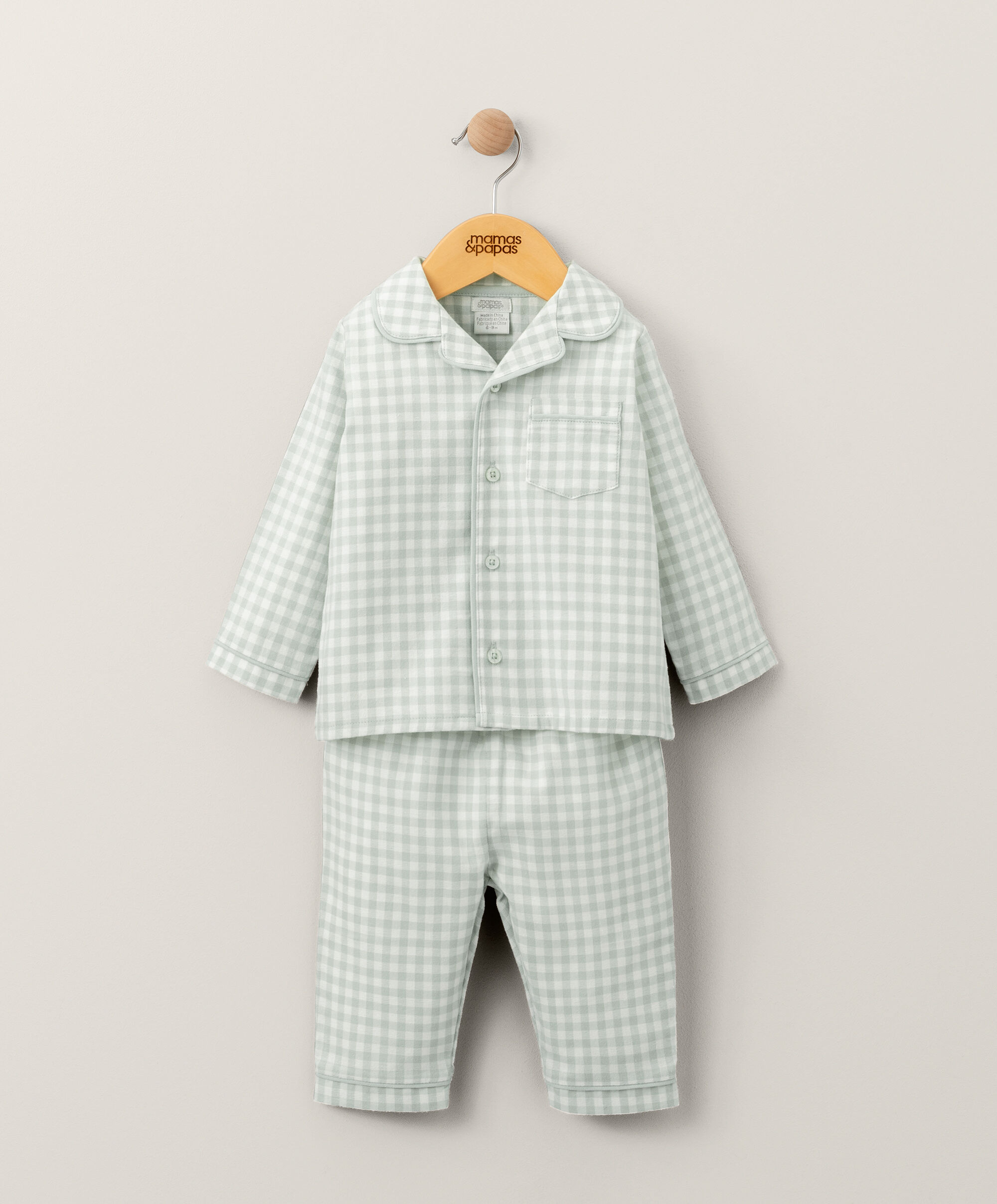 Blue Check Woven Pyjamas image number 1