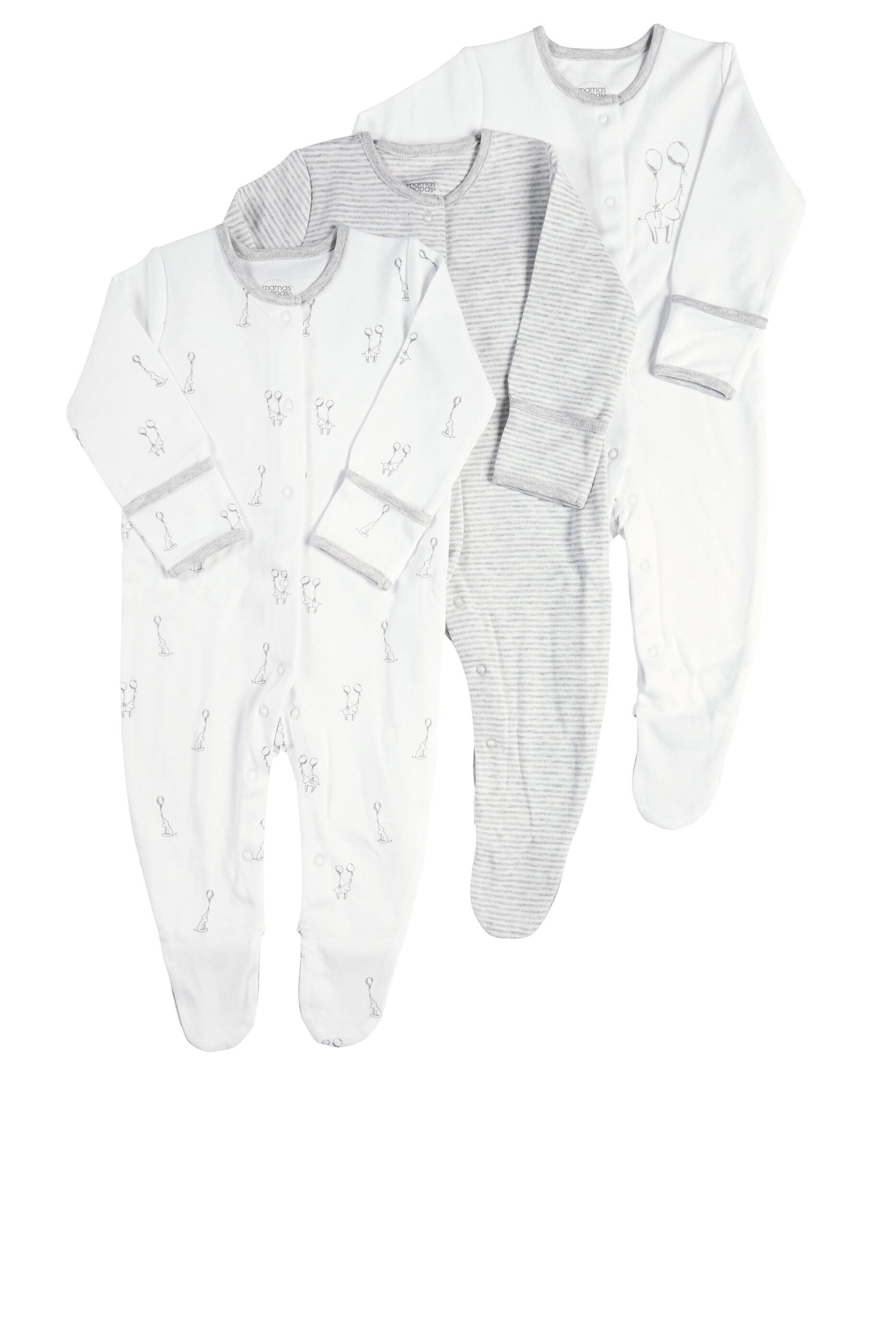 Elephant Sleepsuits 3 Pack image number 1
