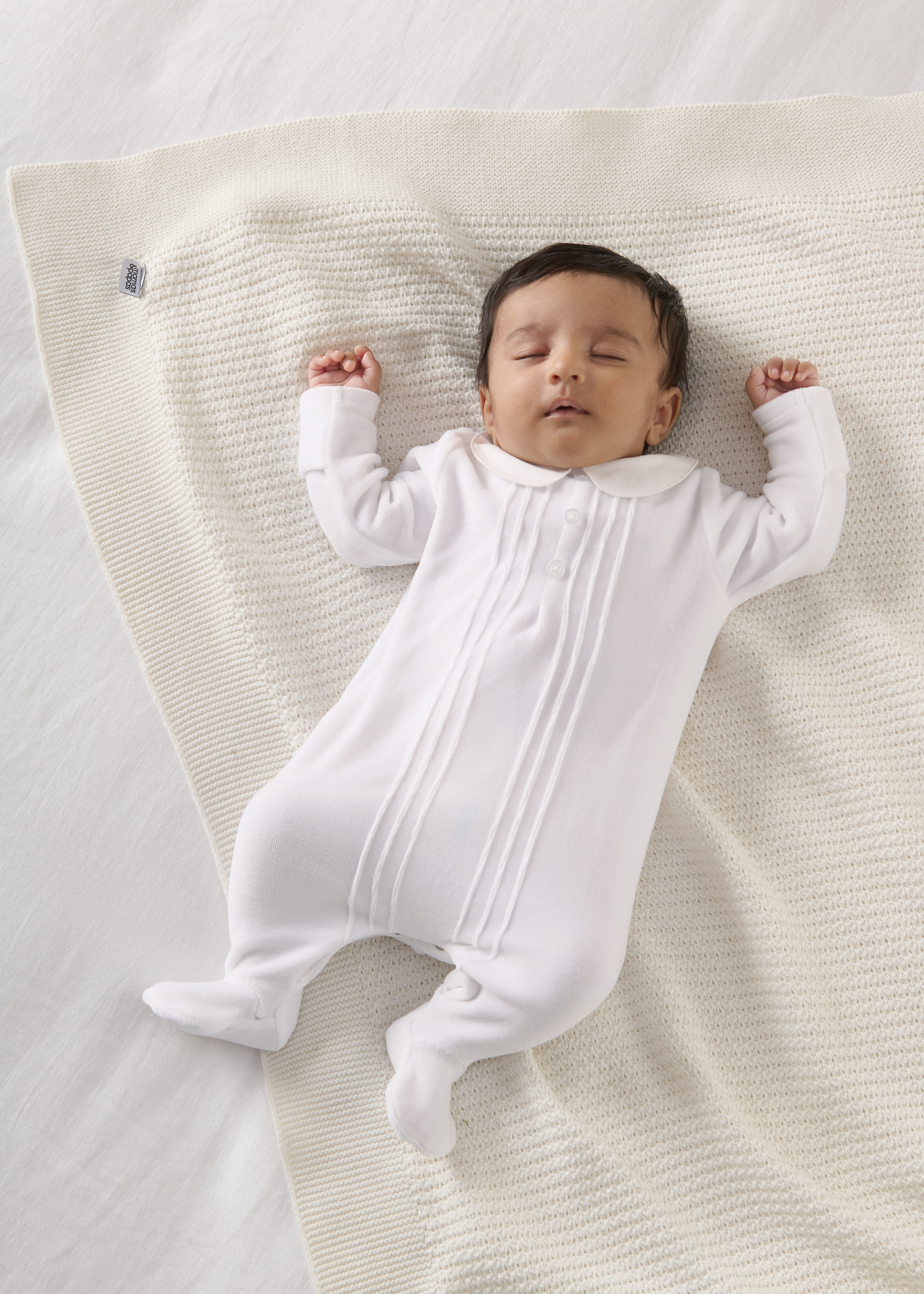 Velour Sleepsuit - White image number 7