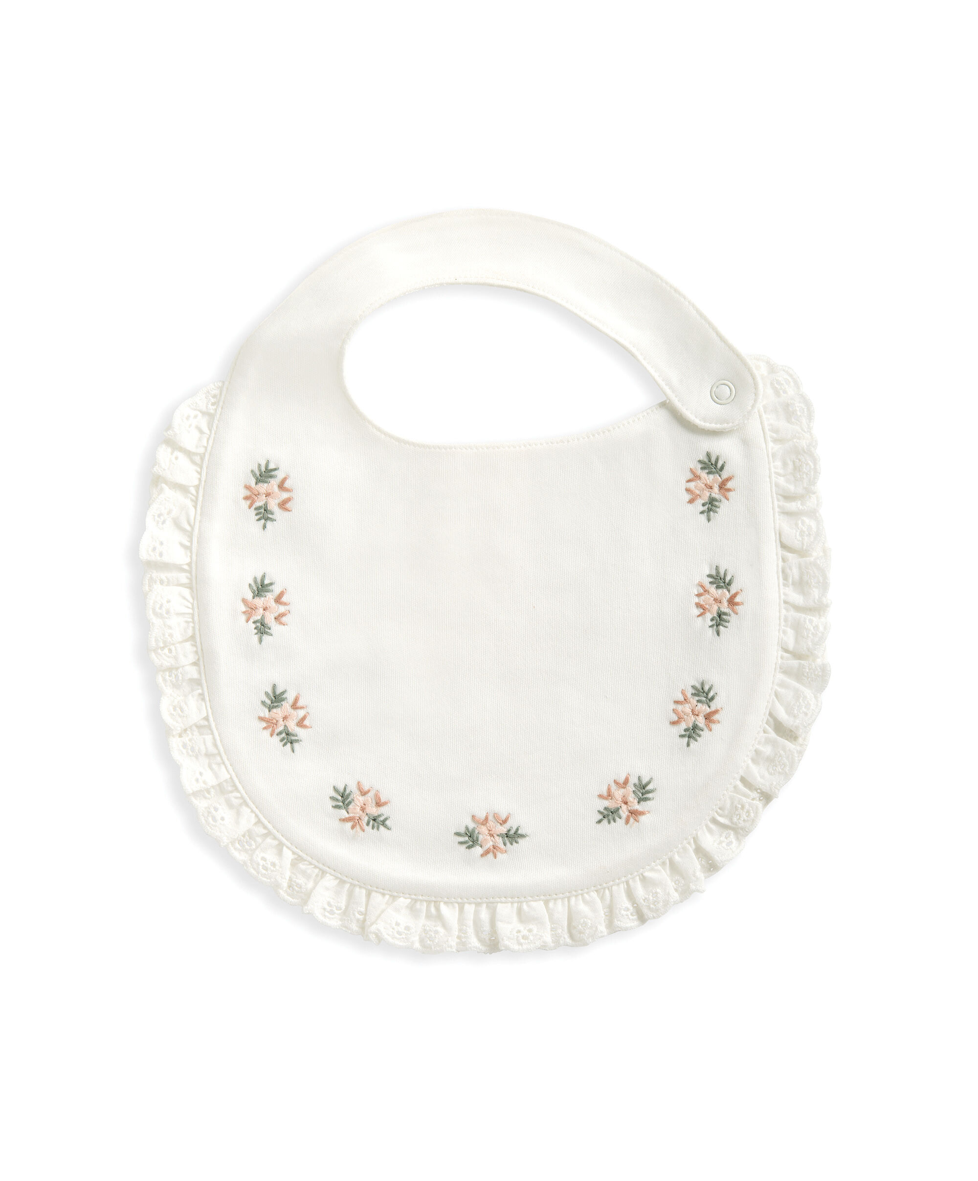 Floral Embroidered Bib image number 1