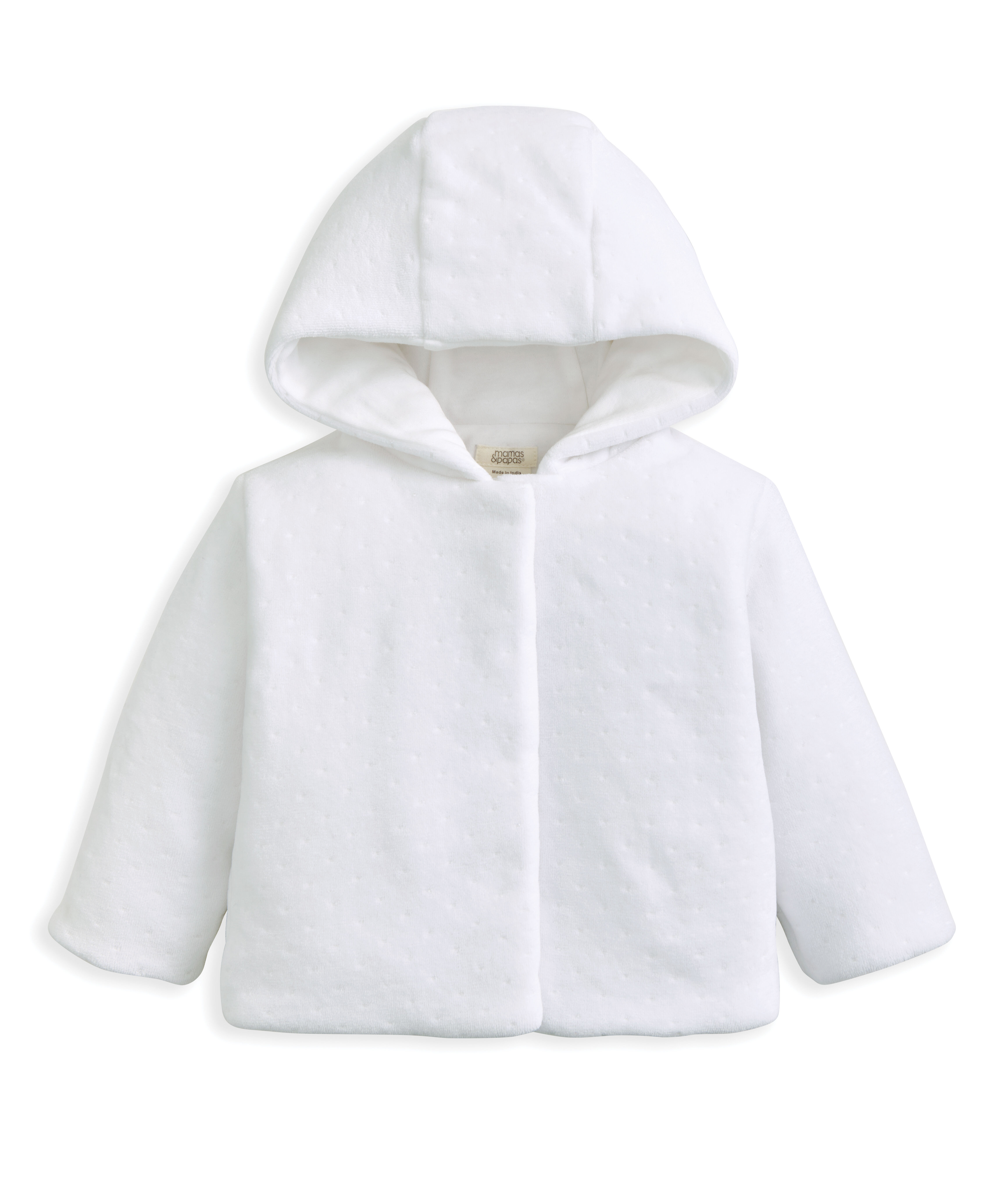 Velour Hooded Jacket - White image number 2