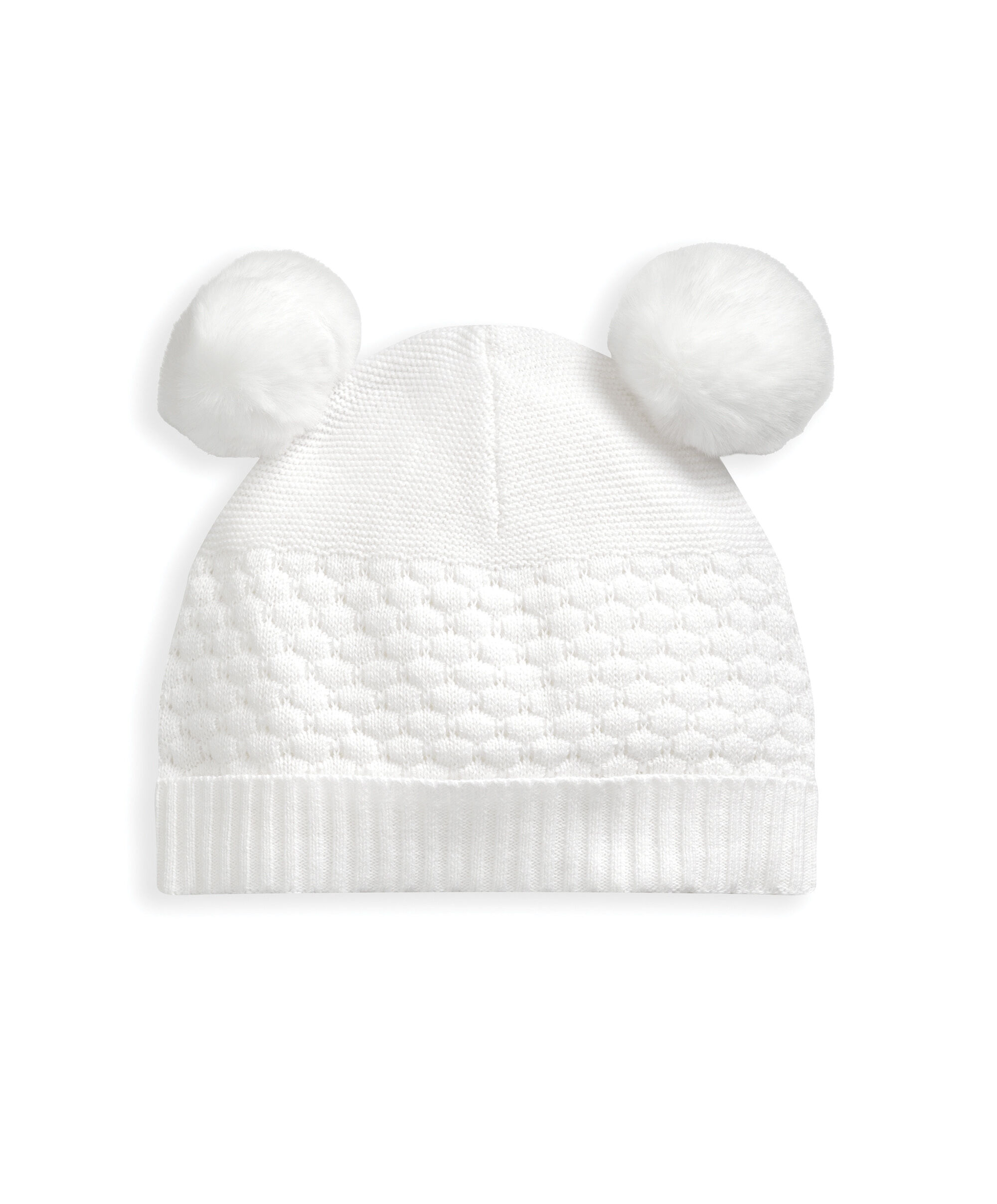 White Knitted Pom Hat image number 2