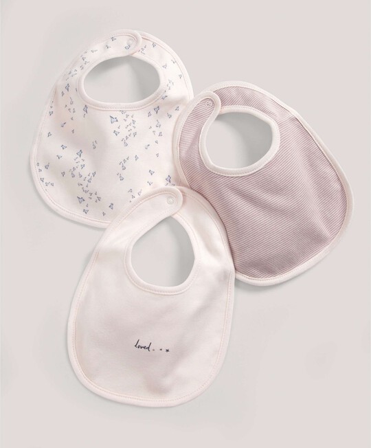 3 pack Loved Bibs Pink- One size image number 1