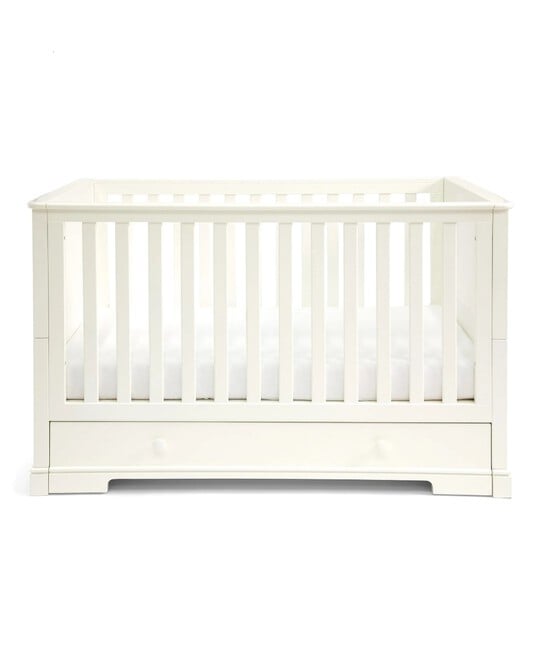 Oxford Wooden Cot & Toddler Bed with Storage - White image number 1