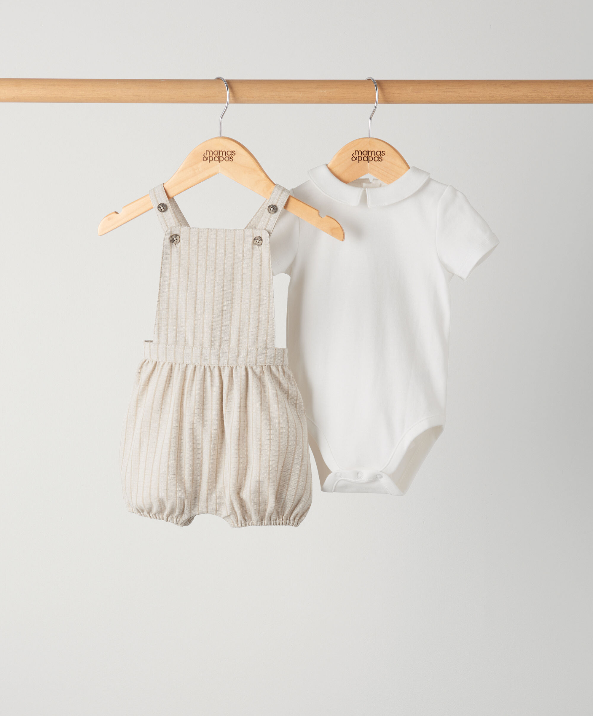 Stripe Dungaree and Bodysuit - 2 Piece Set image number 1