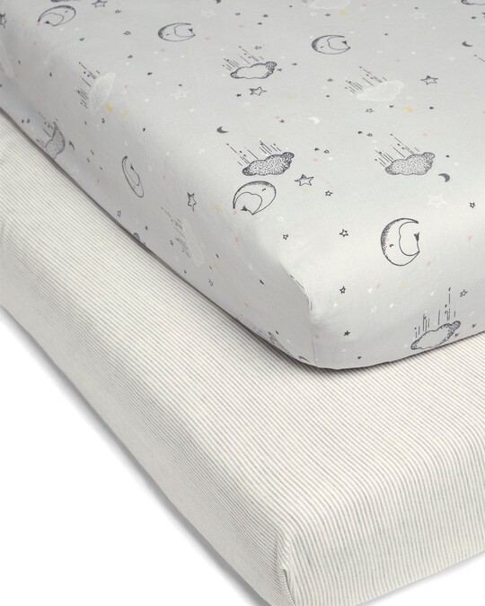 2 Fitted Sheets Cot/Bed- Cloud image number 2
