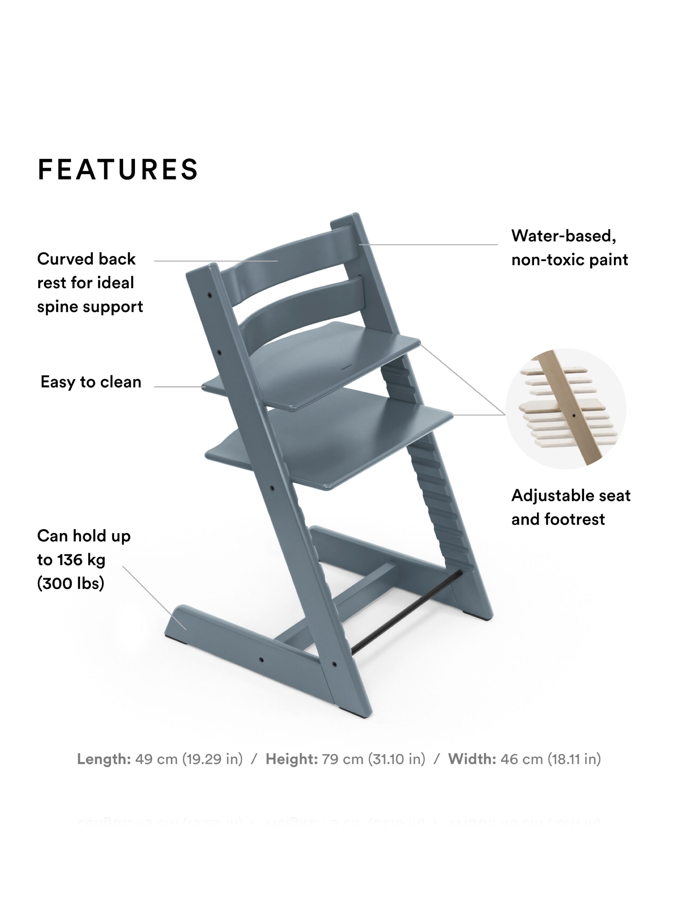 Stokke Tripp Trapp Chair - Fjord Blue image number 2