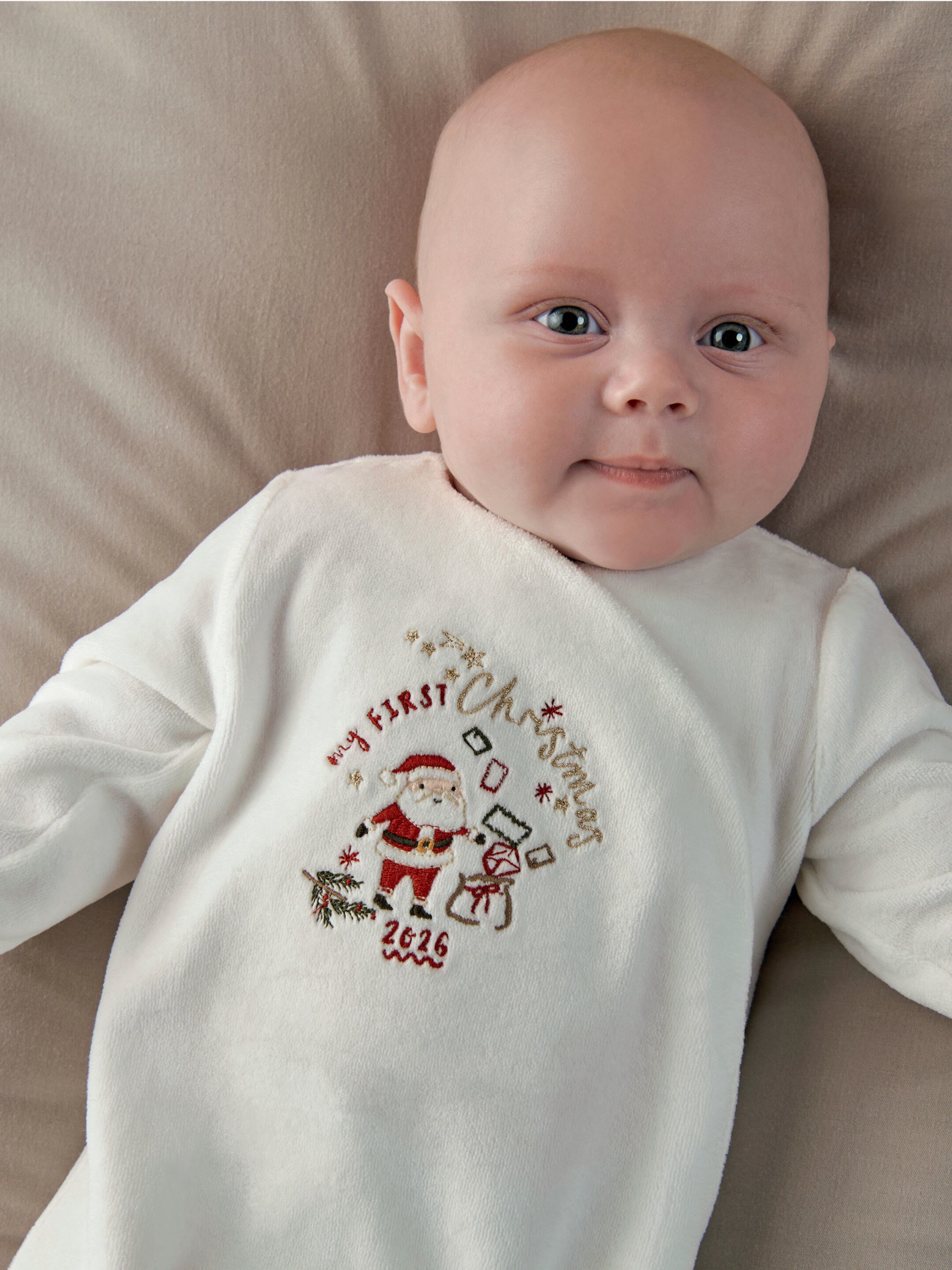 1st Christmas Velour All-in-One image number 1