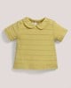 Textured T-shirt with Collar Mustard- 0-3 image number 1