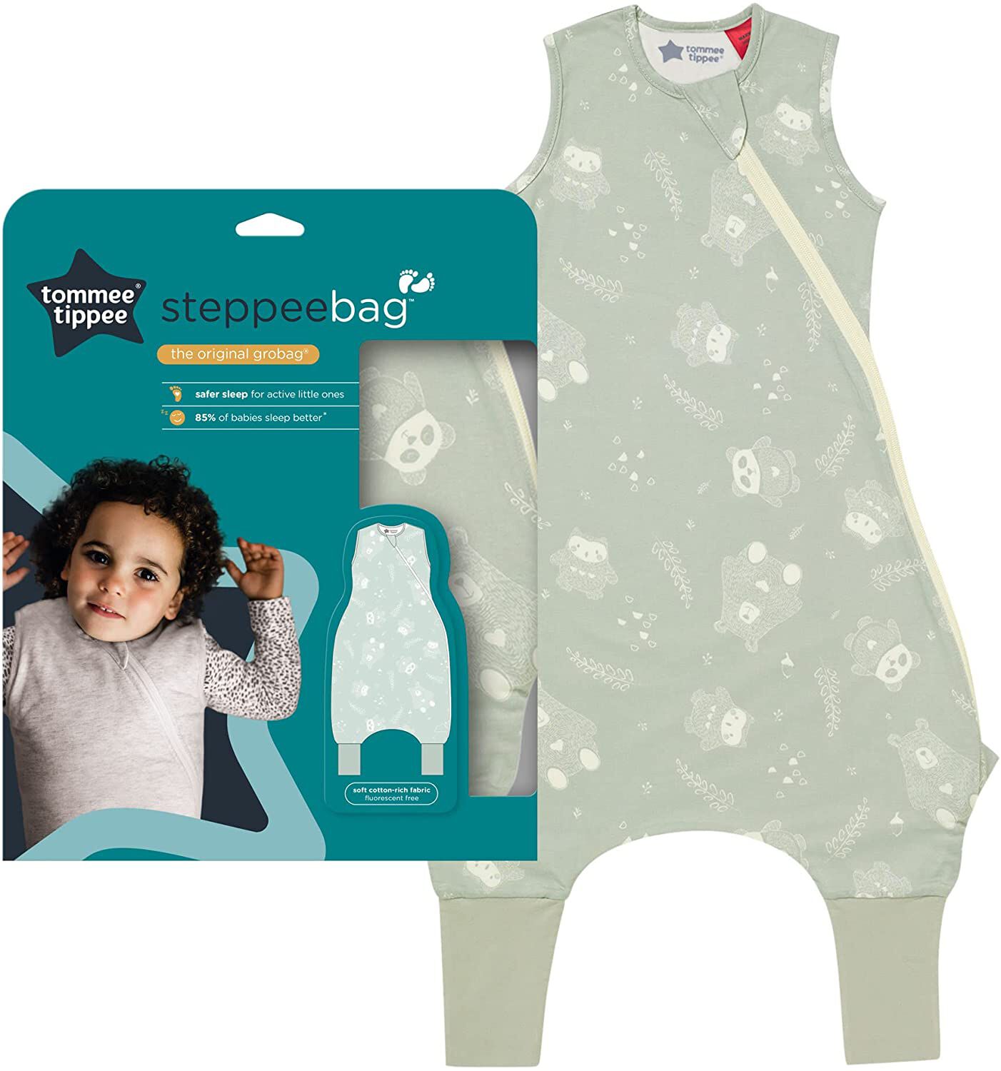 Tommee Tippee Baby Sleep Bag with Legs, 6-18m, 1.0 TOG, Gro Friends, Green image number 2