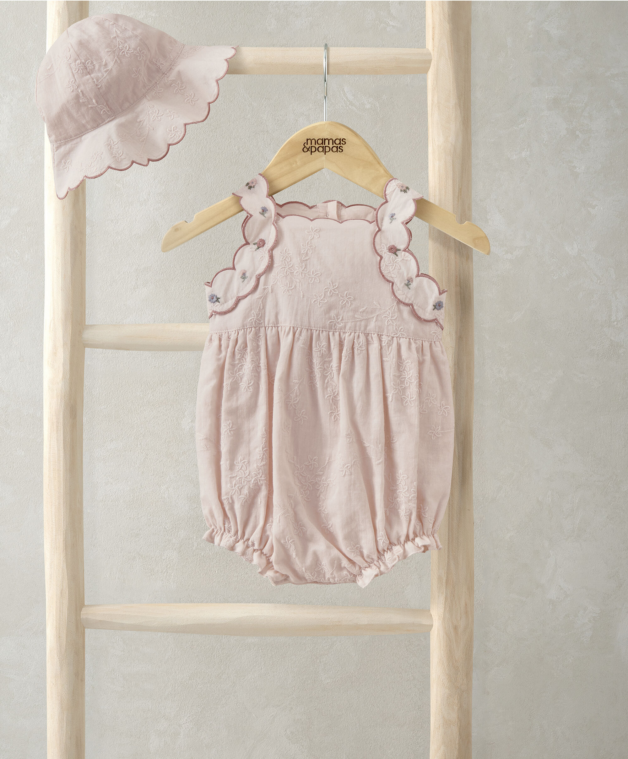 French Pink Romper & Sun Hat image number 1