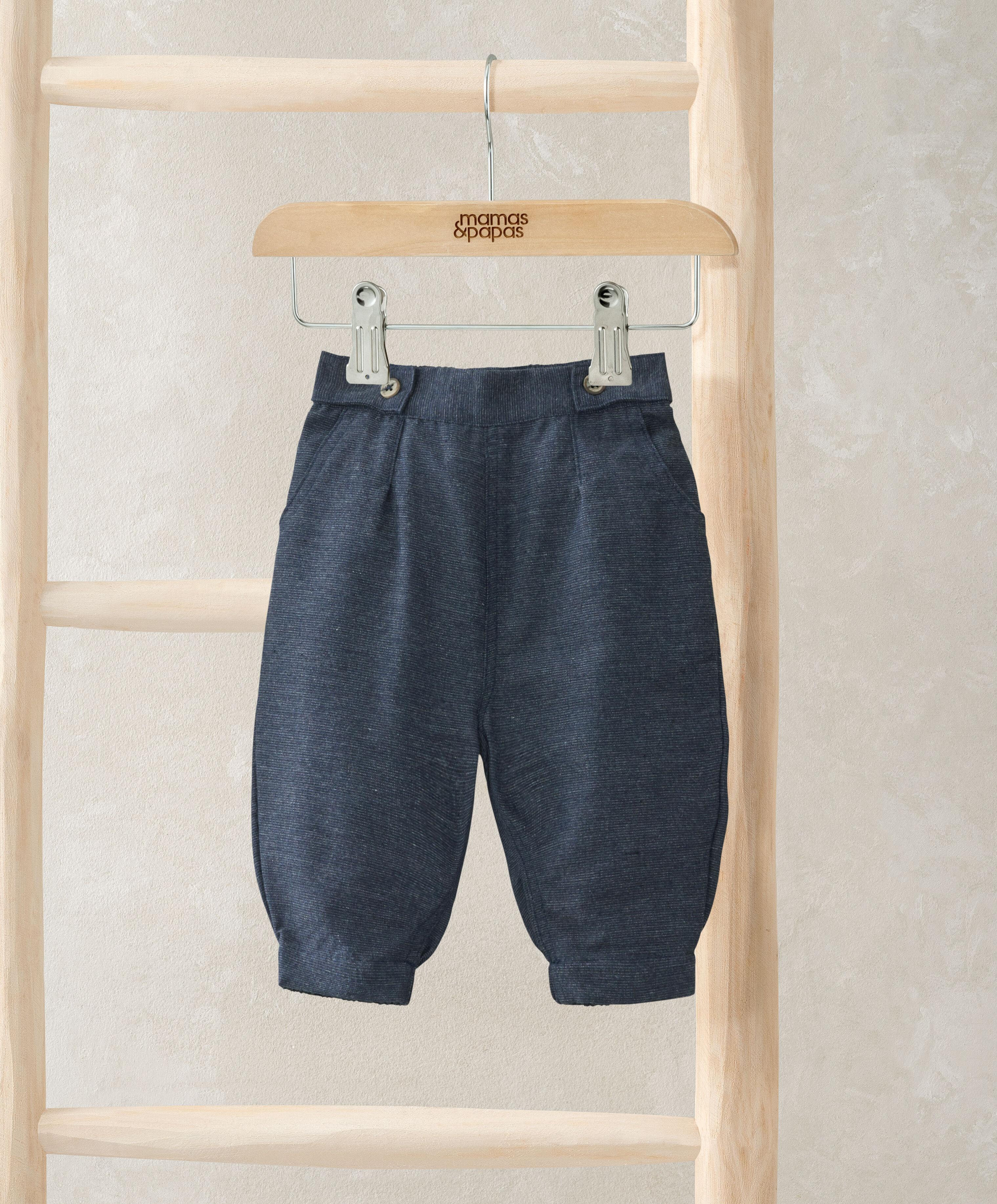 Navy Linen Trouser image number 1