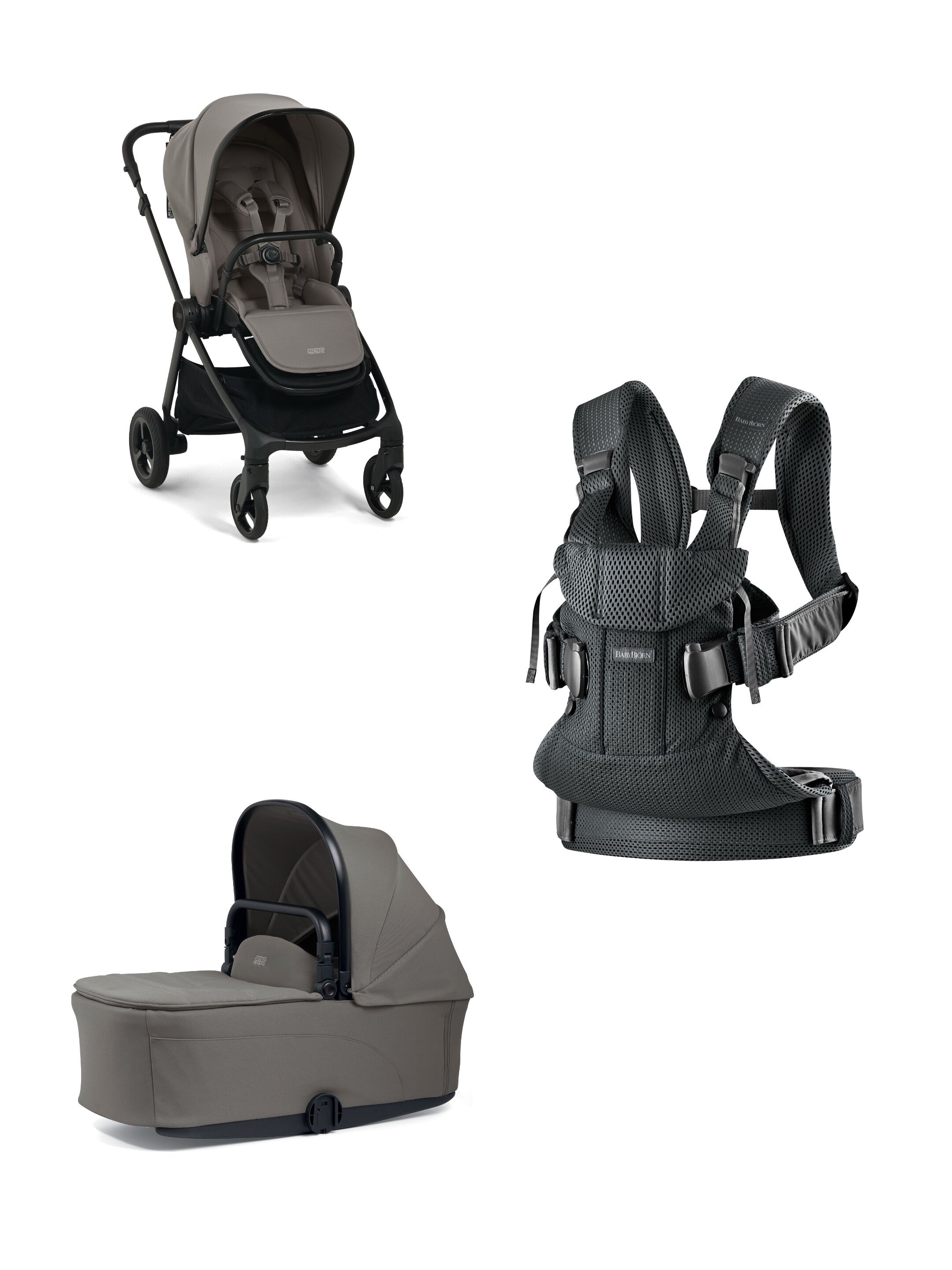 Vardo Storm Stroller and Carrycot with Babybjorn Carrier One Air 3 Piece Bundle image number 1
