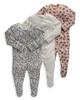 Leopard Print Jersey Cotton Sleepsuits 3 Pack image number 1