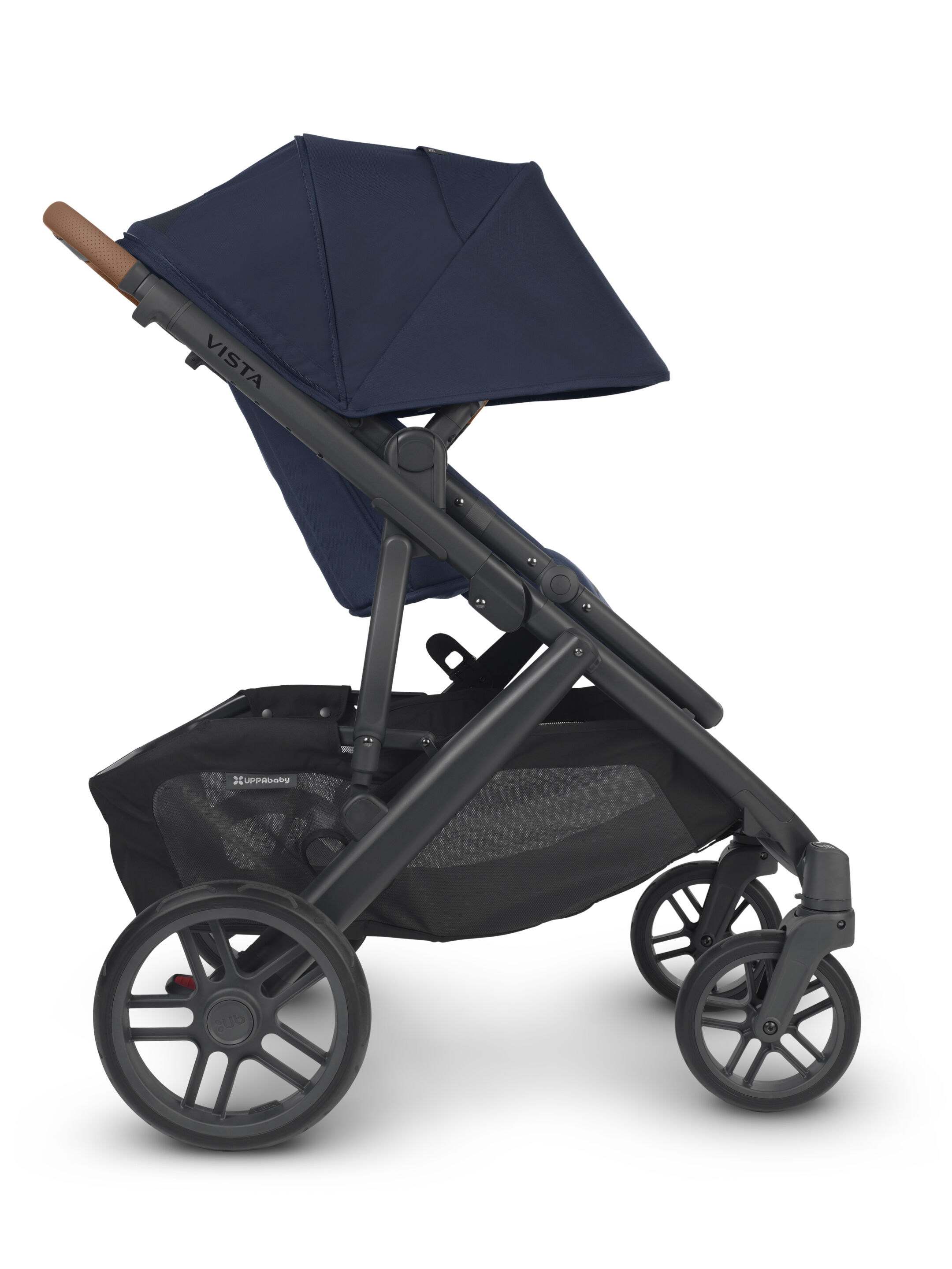 Uppababy - Vista V2 Stroller- Noa (Navy/carbon/saddle leather) image number 5