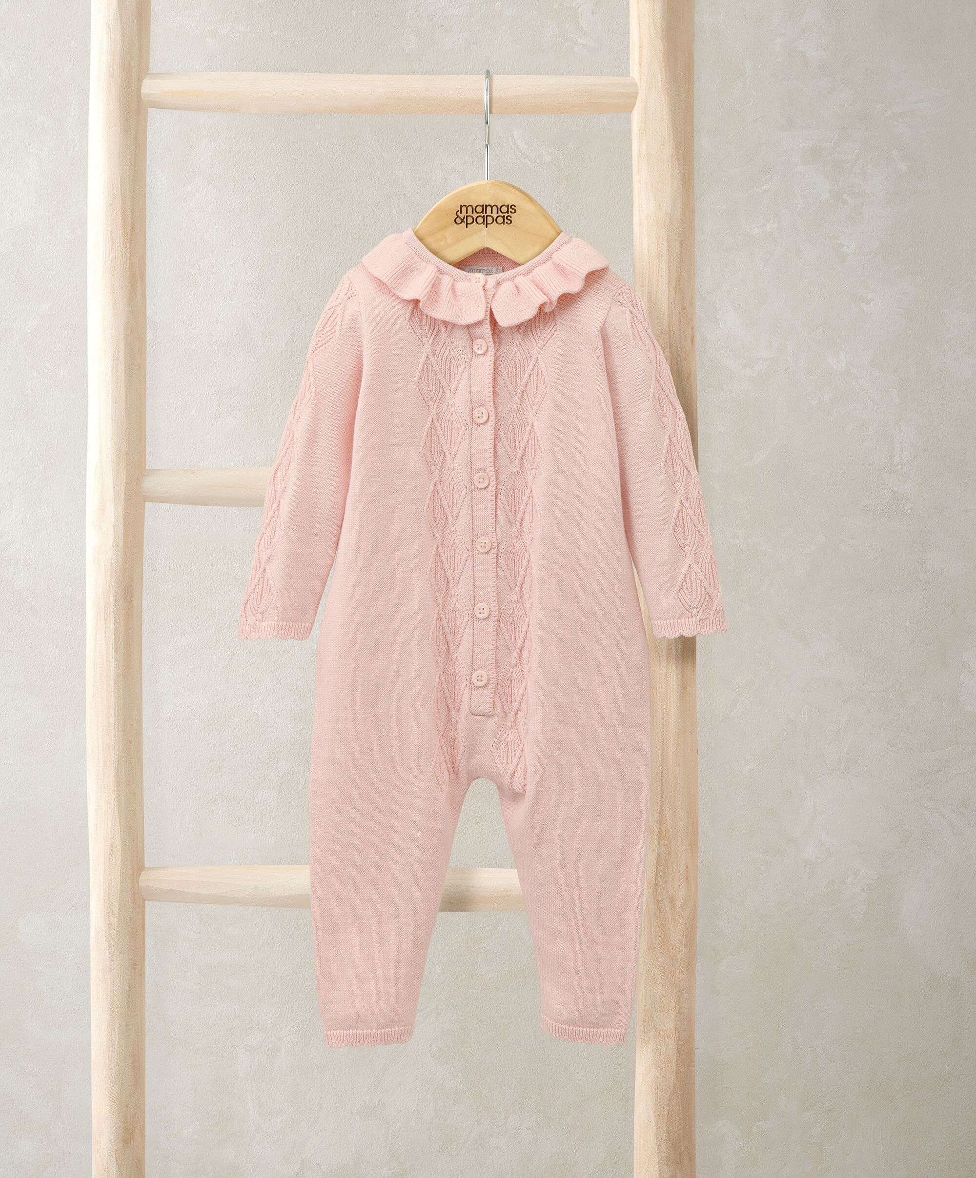 Pink Knitted Romper image number 1