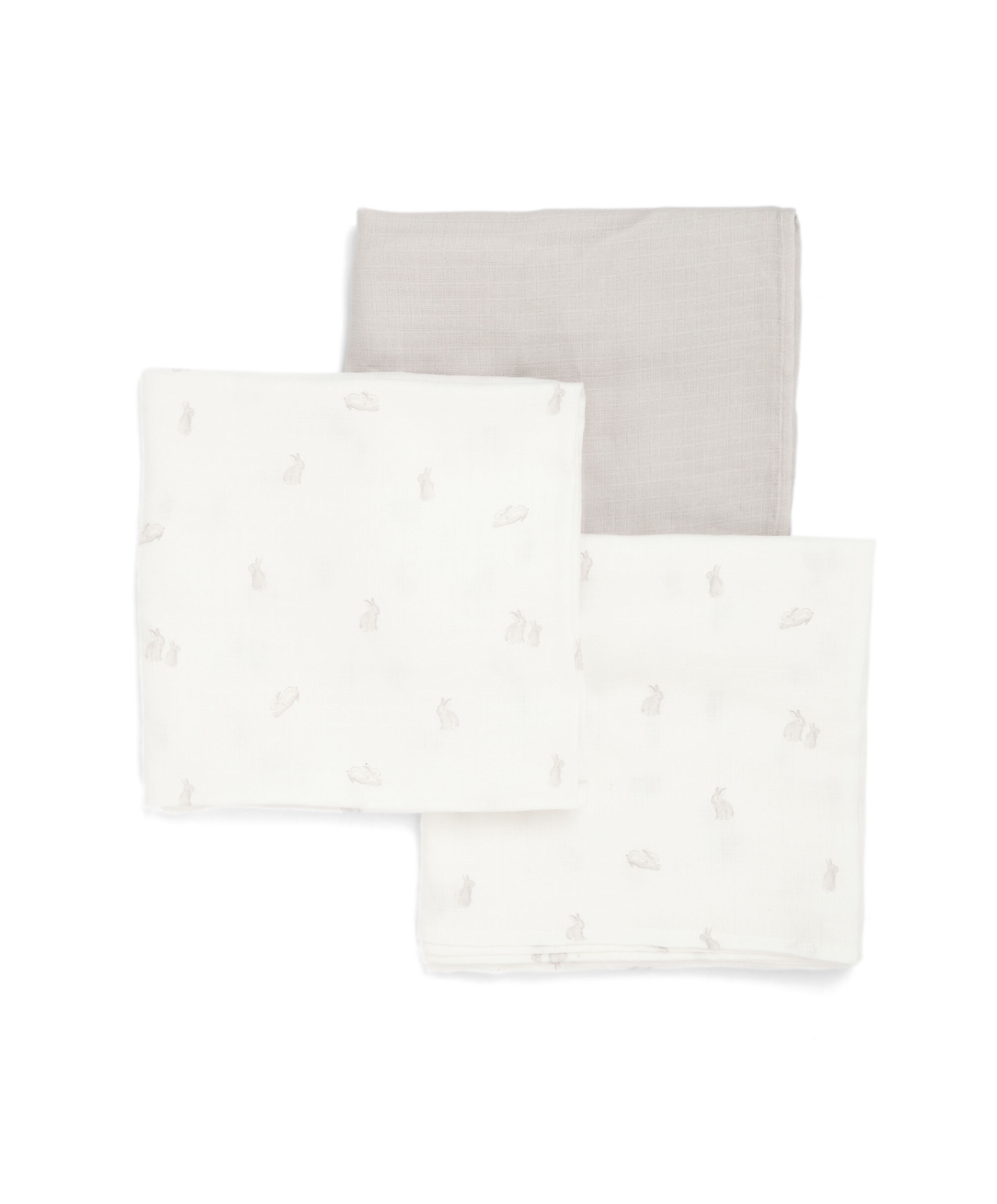 3Pk Muslin Squares Lrg - Bunny image number 2
