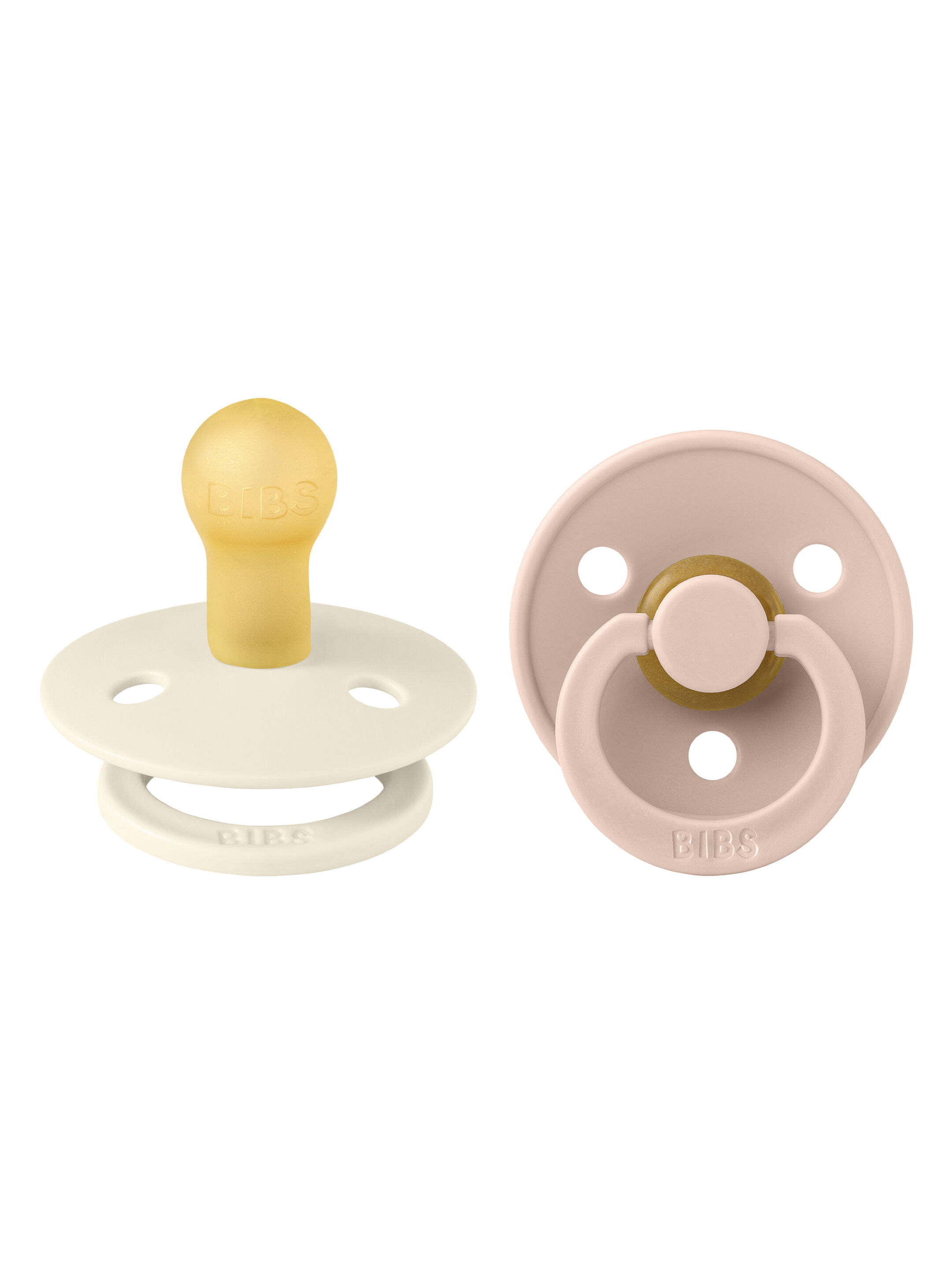 Bibs Colour Pacifier 2 Pack Latex S1 - Ivory / Blush image number 1