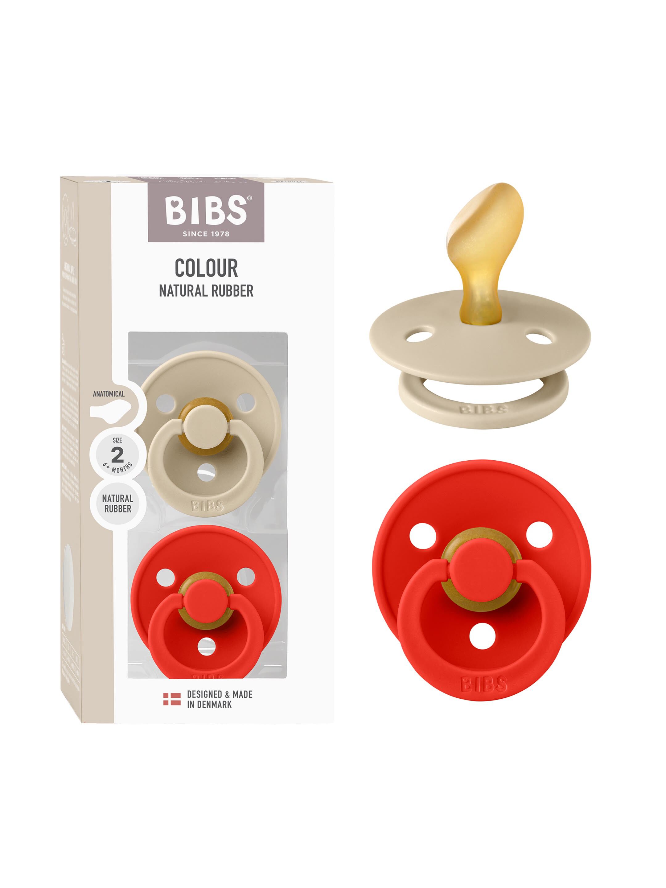 BIBS Pacifier Latex - Size 2 Vanilla/Candy Apple 2ps image number 1