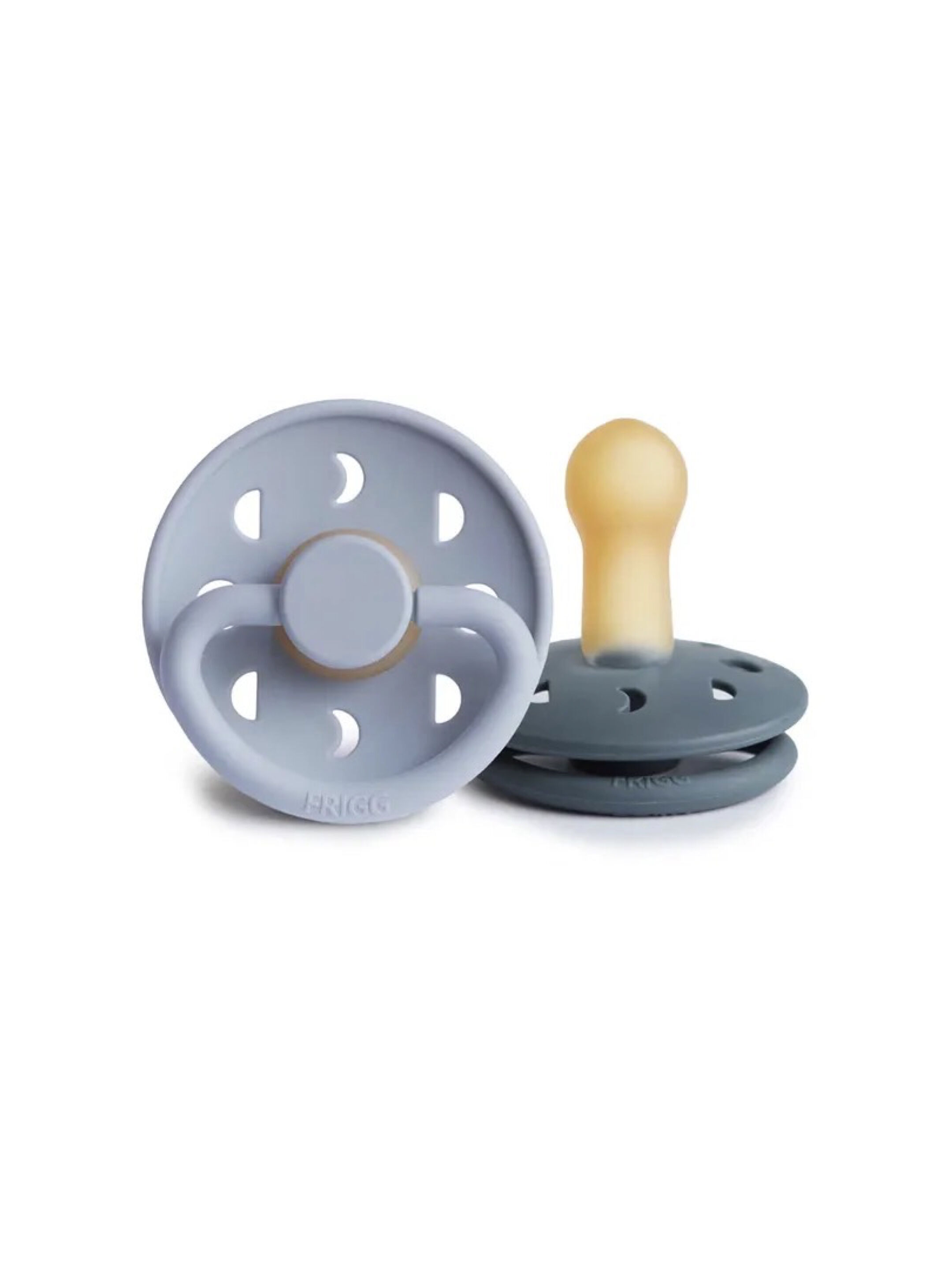 FRIGG Moon Phase Latex Baby Pacifier 6-18M 2-Pack Powder Blue/Slate - Size 2 image number 1