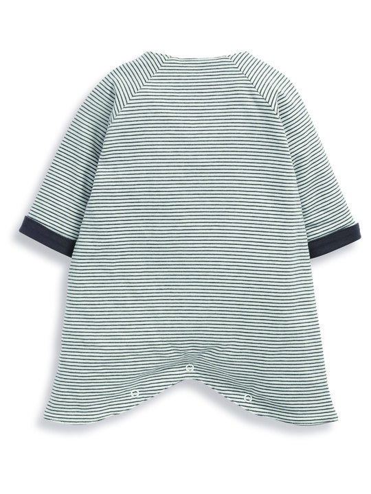 Stripey Kimono Jersey Romper Grey- 3-6 months image number 4