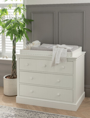 Oxford Wooden 6 Drawer Dresser & Baby Changing Unit - White
