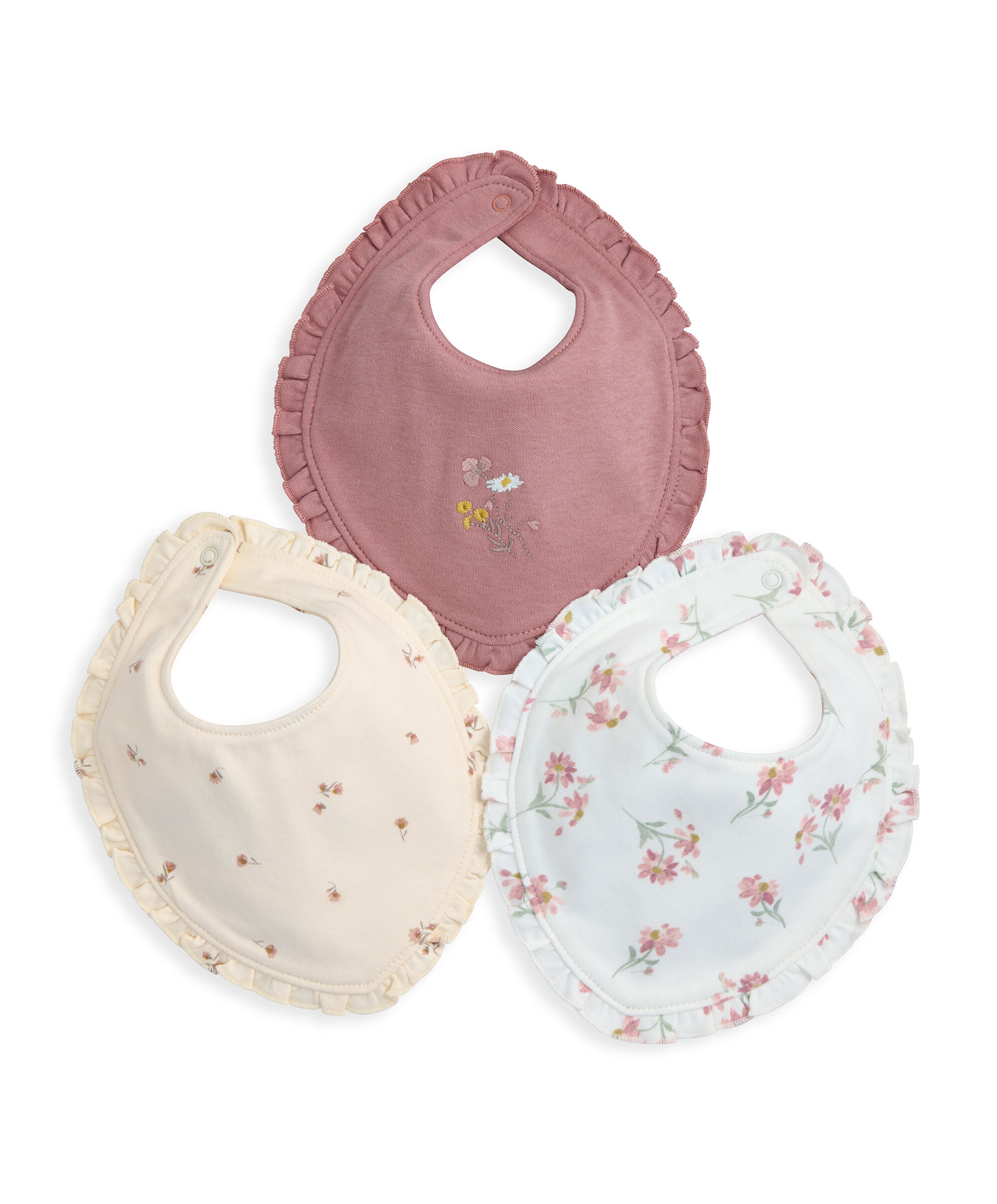 Floral Frill Bibs (Pack of 3) image number 1