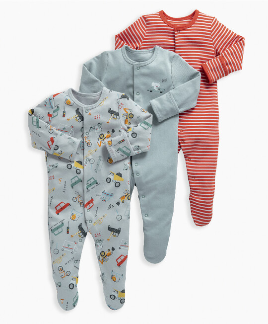 Buy Transport Sleepsuits 3 Pack - Baby Sleepsuits Multipack