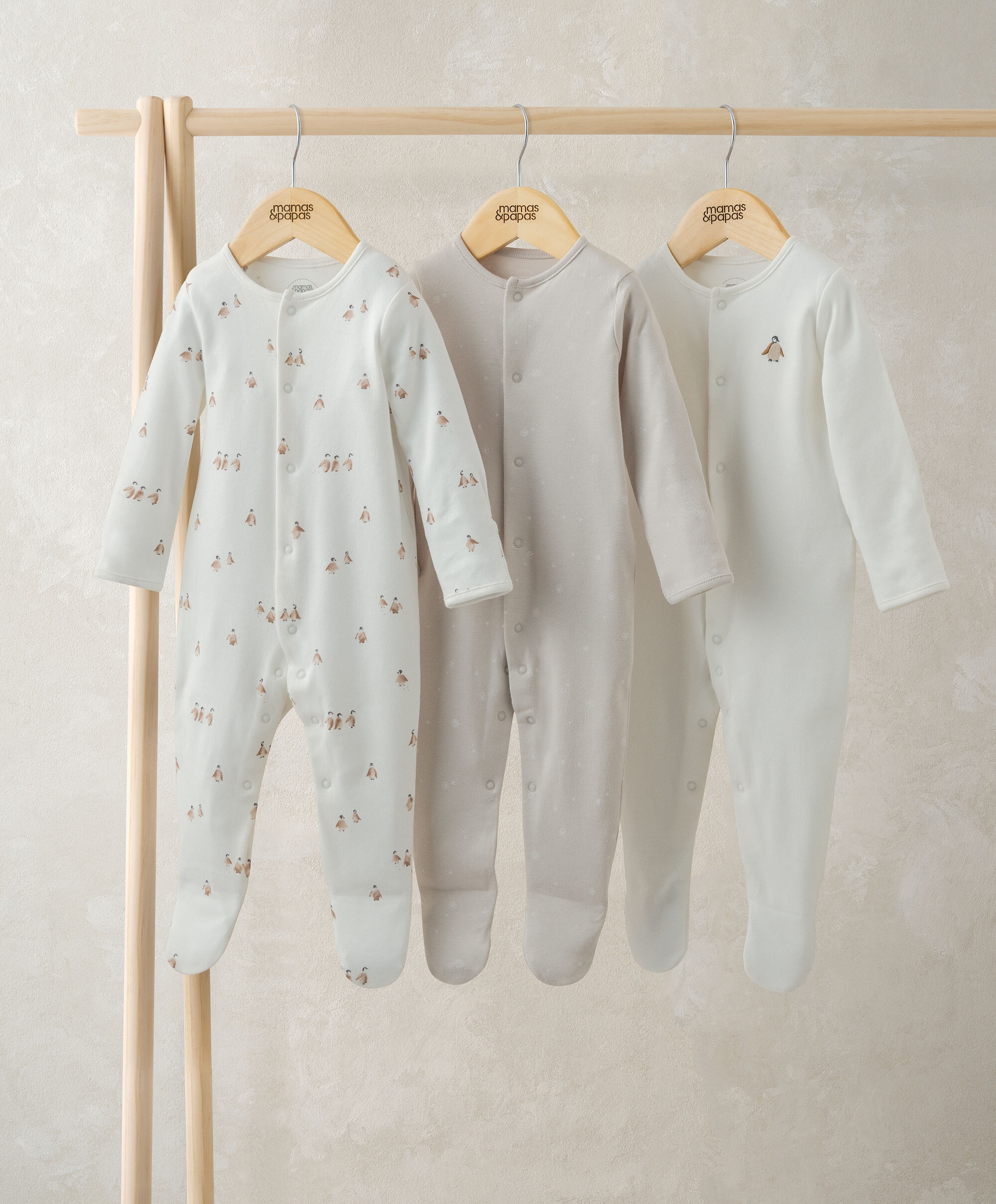 Penguin Sleepsuits (Pack of 3) image number 1